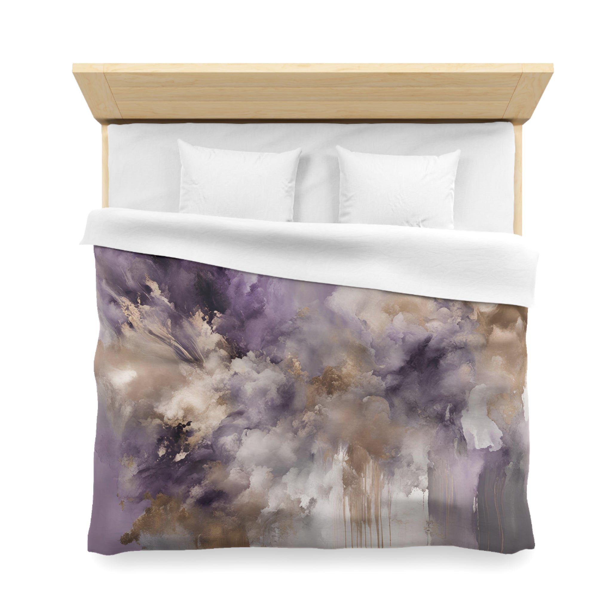 Abstract Duvet, Pillow Cover Set | Lavender Beige Bedroom Set
