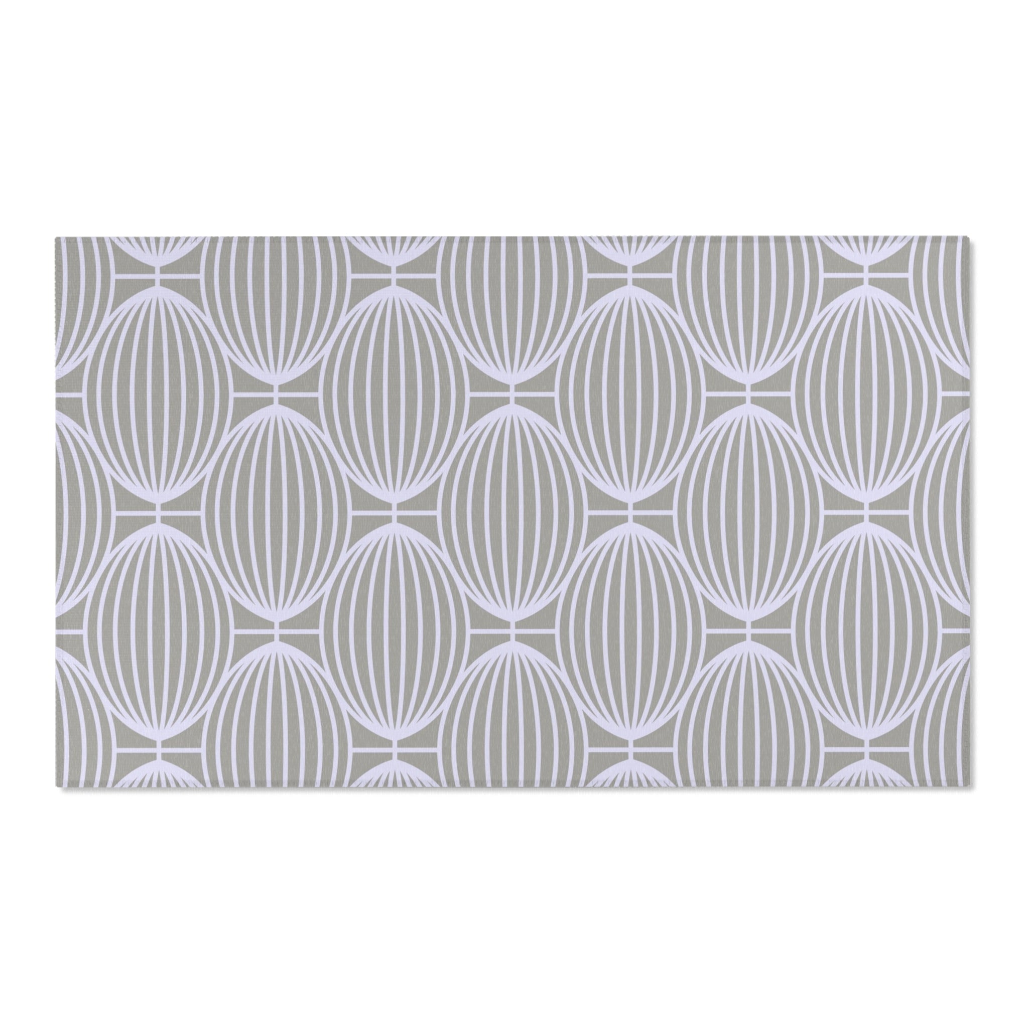 Art Deco Boho Area Rug | Lavender Grey Geometric Minimalist