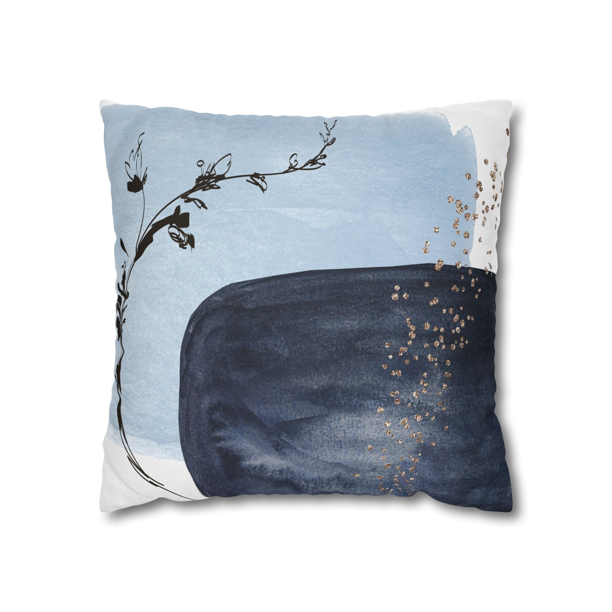 Blue Throw Pillow Cover, Modern Organic Decor, Couch Cushion