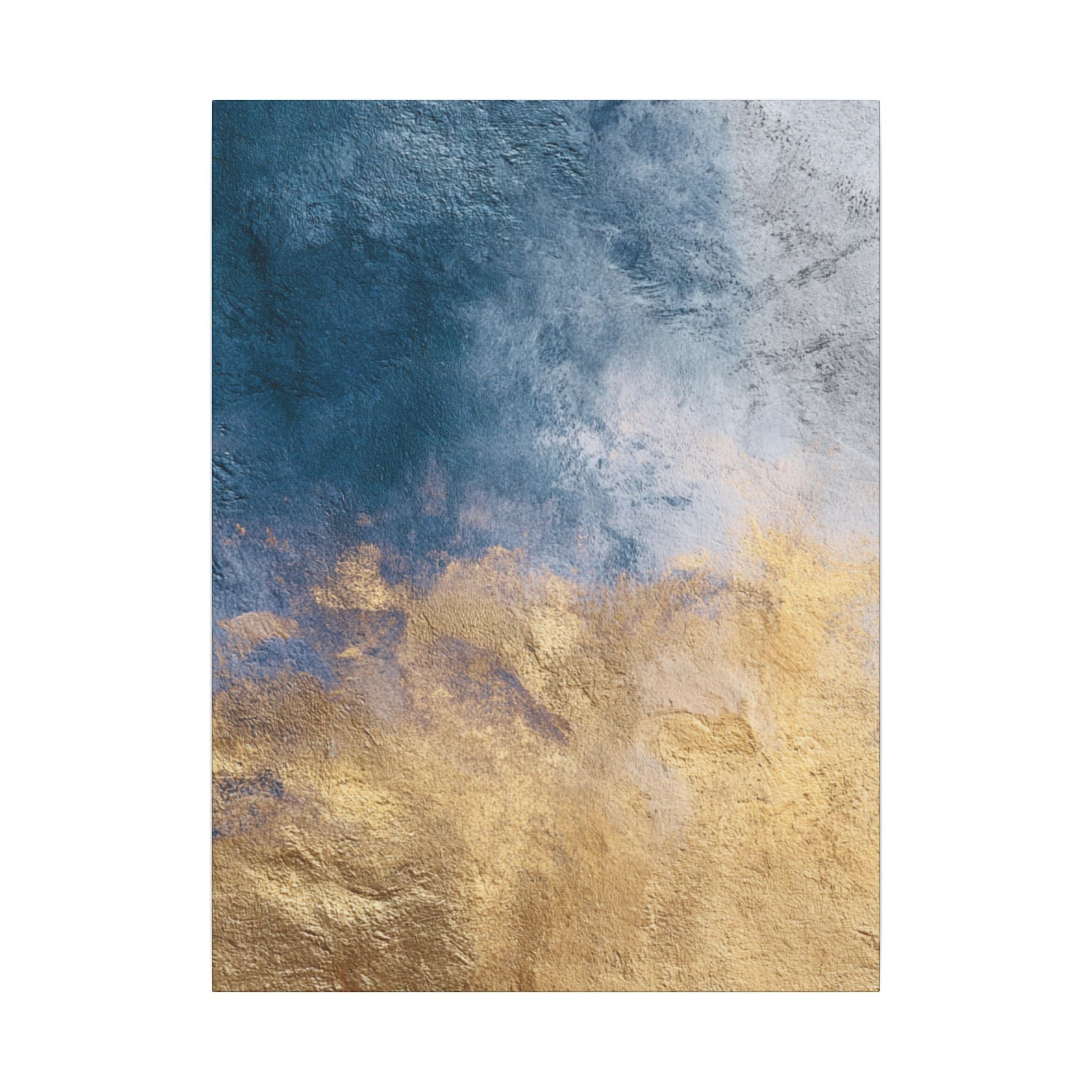 Abstract Neutral Wall Art Print | Boho Earthy Home Decor | Blue, Muted Gold Modern Organic Art
