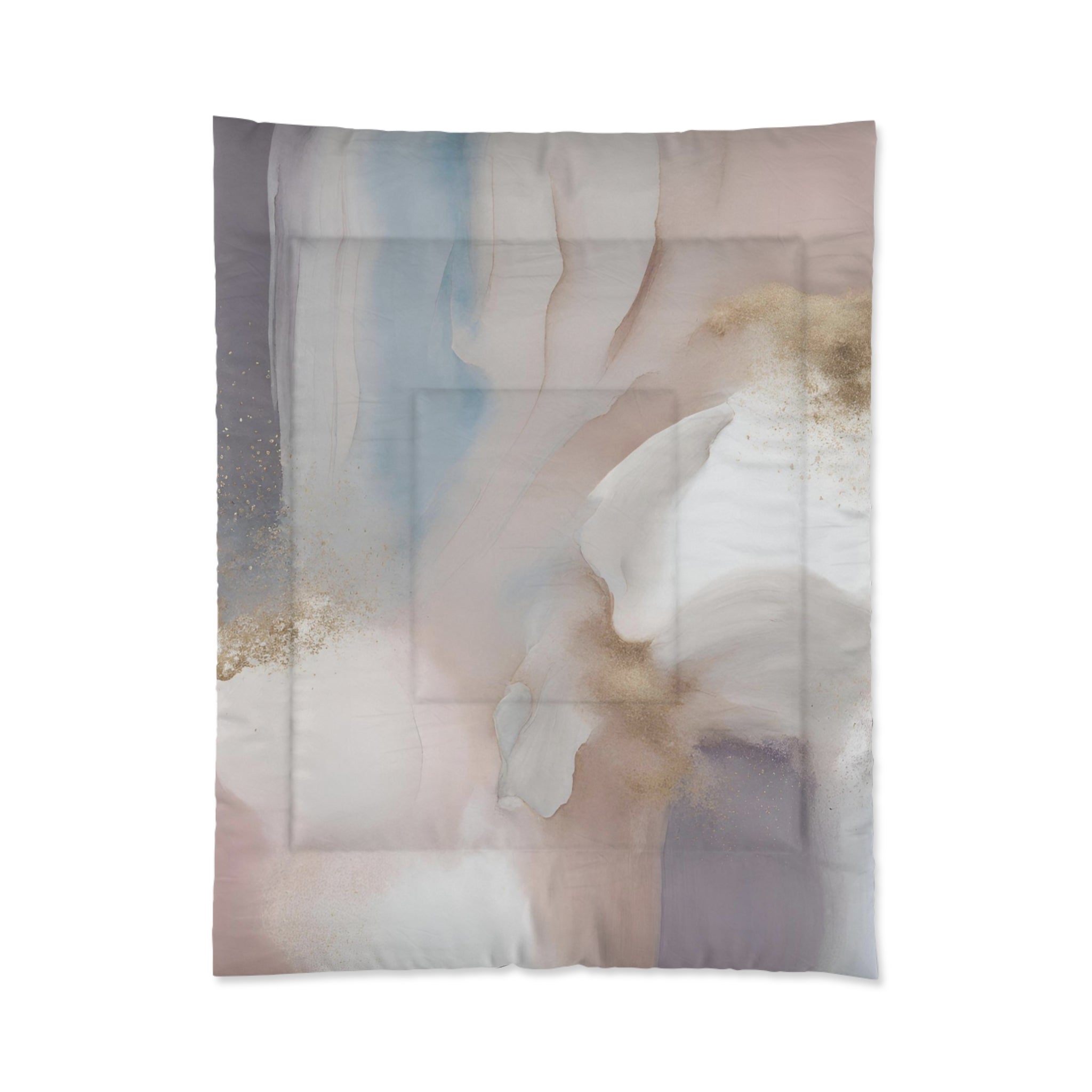 Abstract Ombre Comforter | Grey, Beige, Blue Lavender