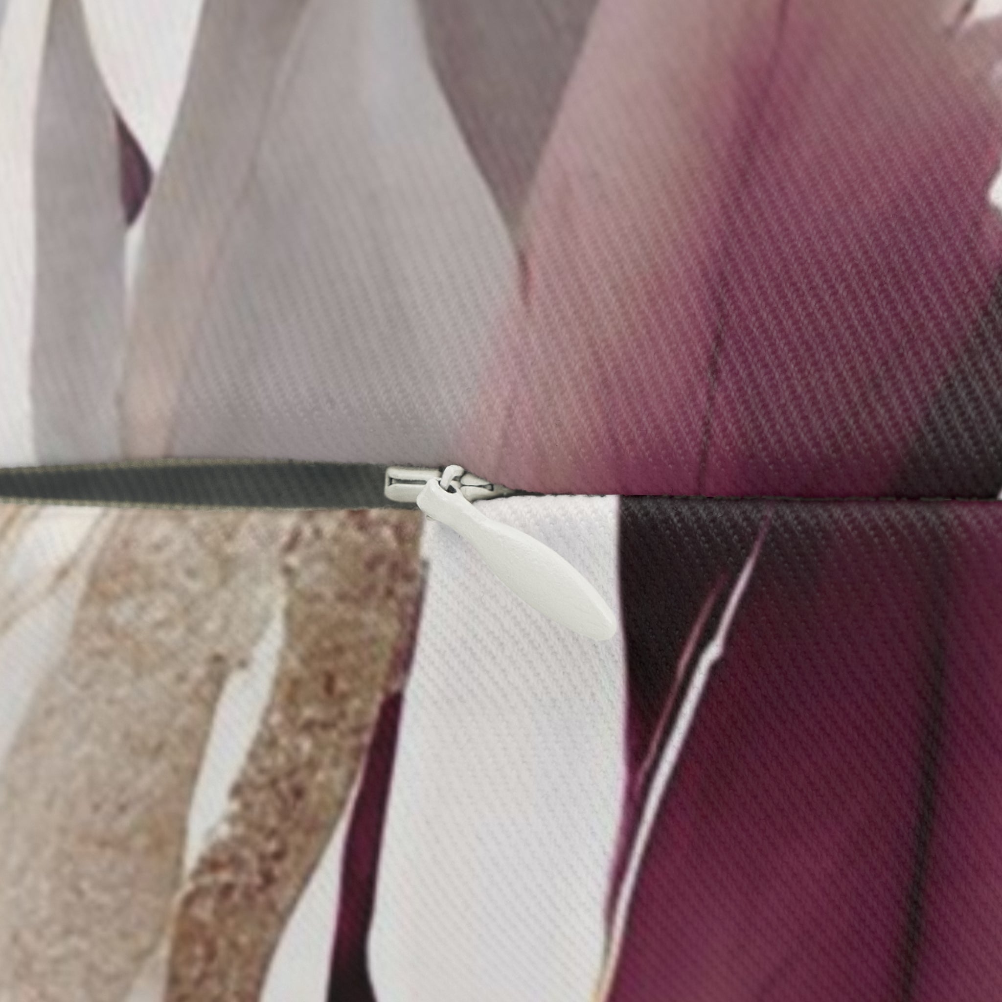 Abstract Floral Lumbar Pillow | Mauve Grey Beige White Watercolor