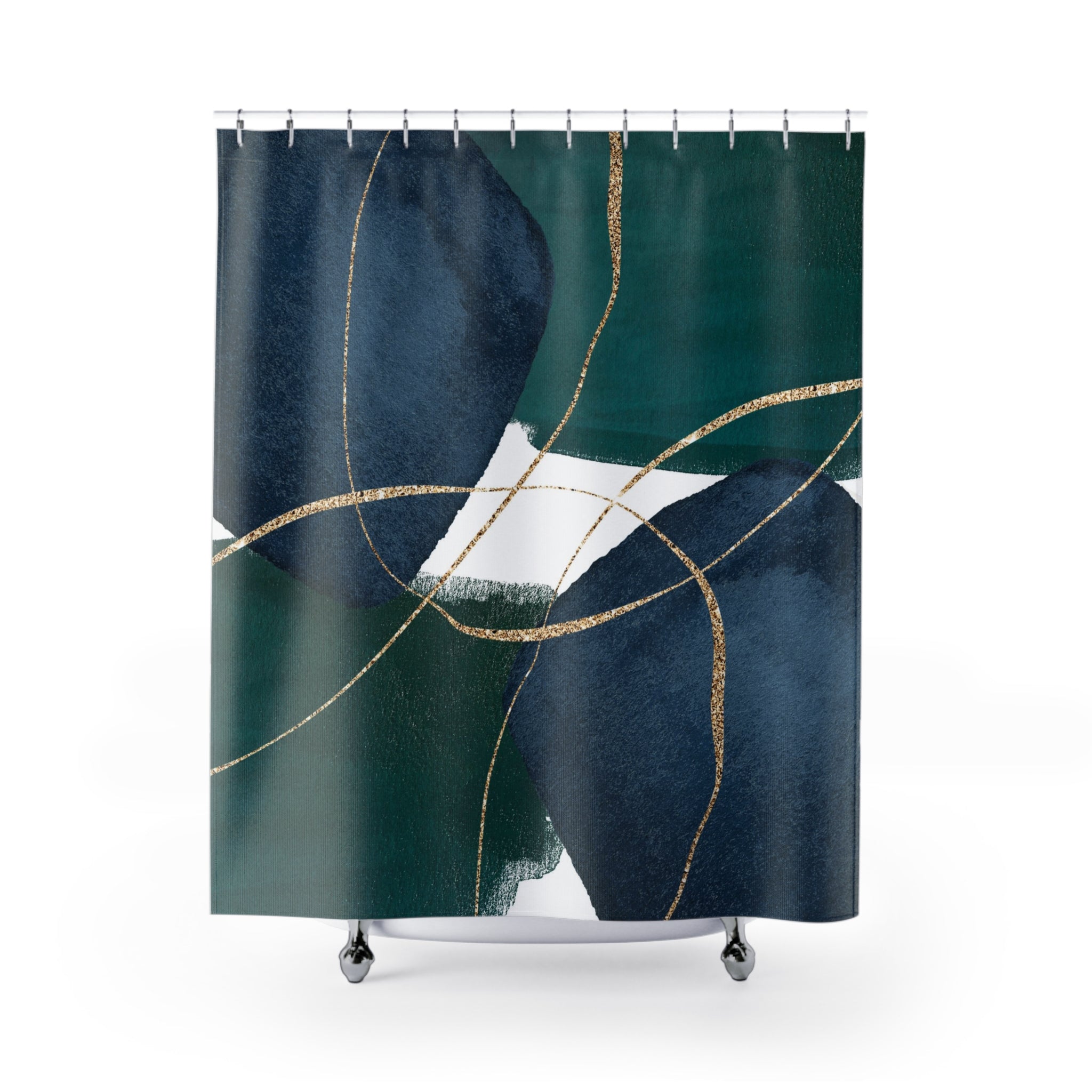 modern boho fabric shower curtain