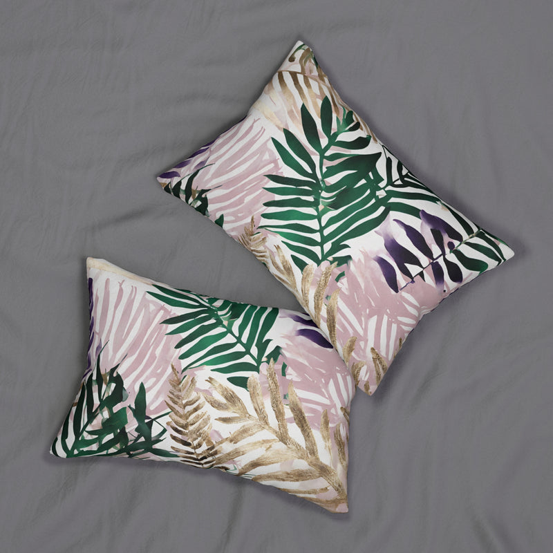 Floral Lumbar Pillow | Emerald Green, Pink