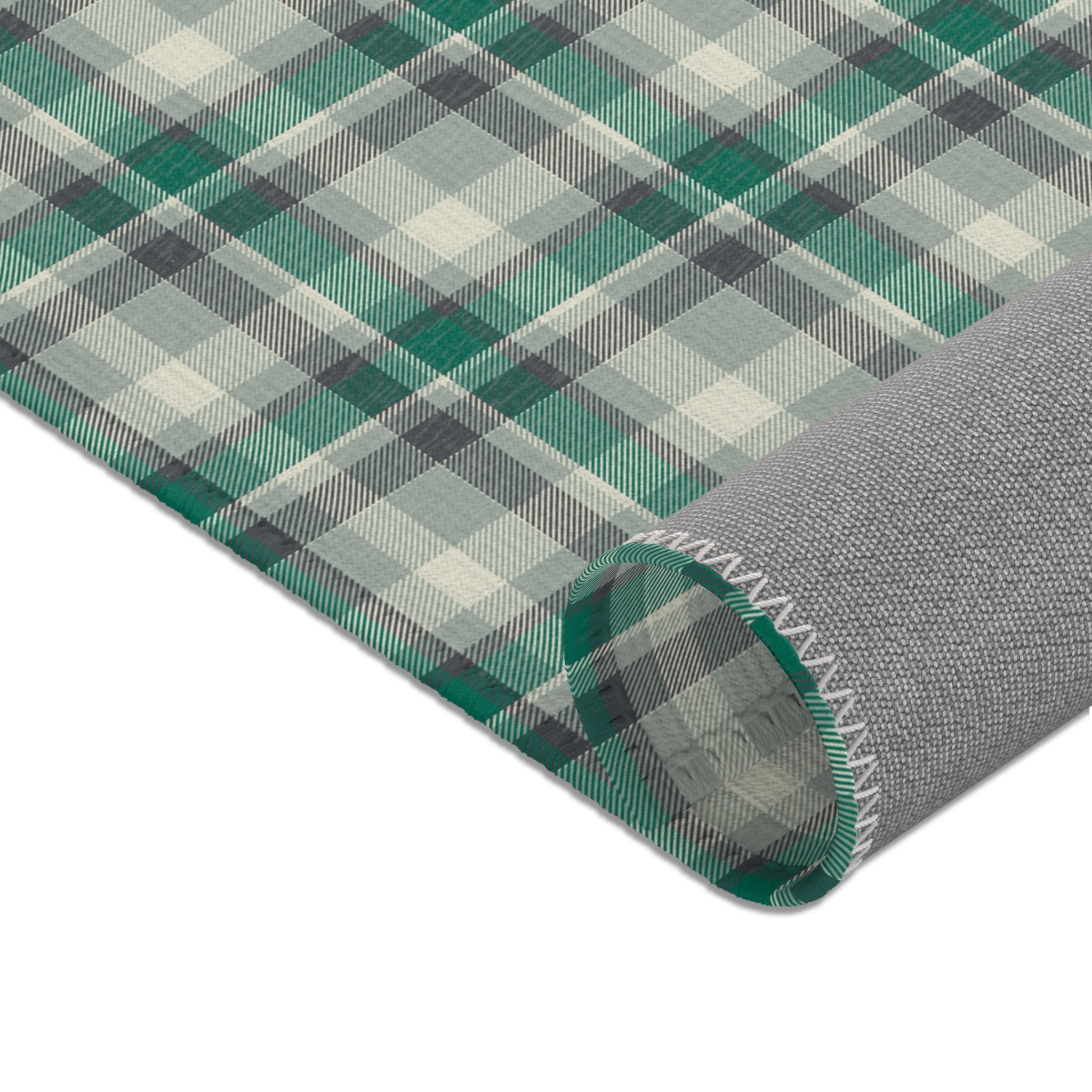 Plaid Area Rug | Sage Green, Green Checkered Rug