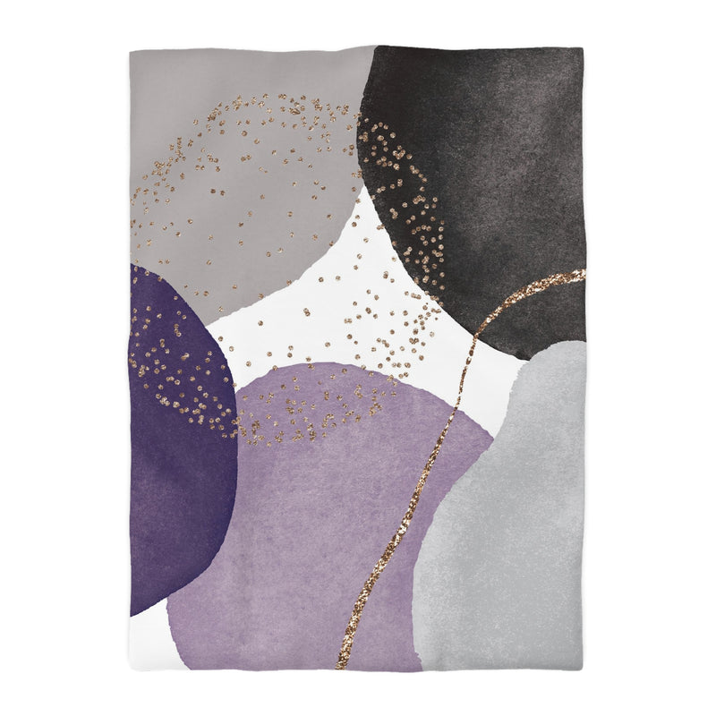 Boho Duvet Cover | Modern Black Lavender Purple, Grey Bathroom