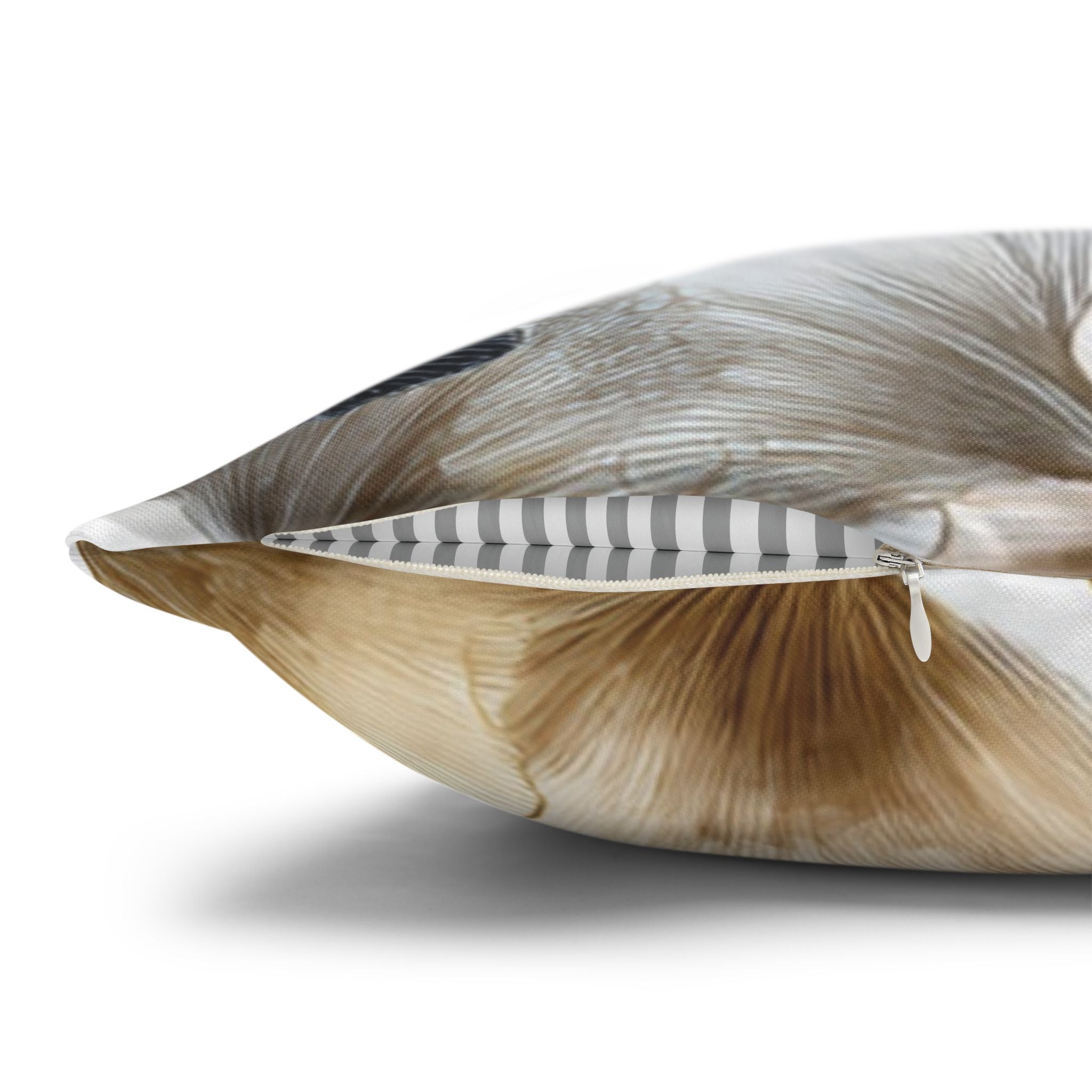 Floral Pillow Cover | Gingko Leaves, Blue Beige White Pillowcase