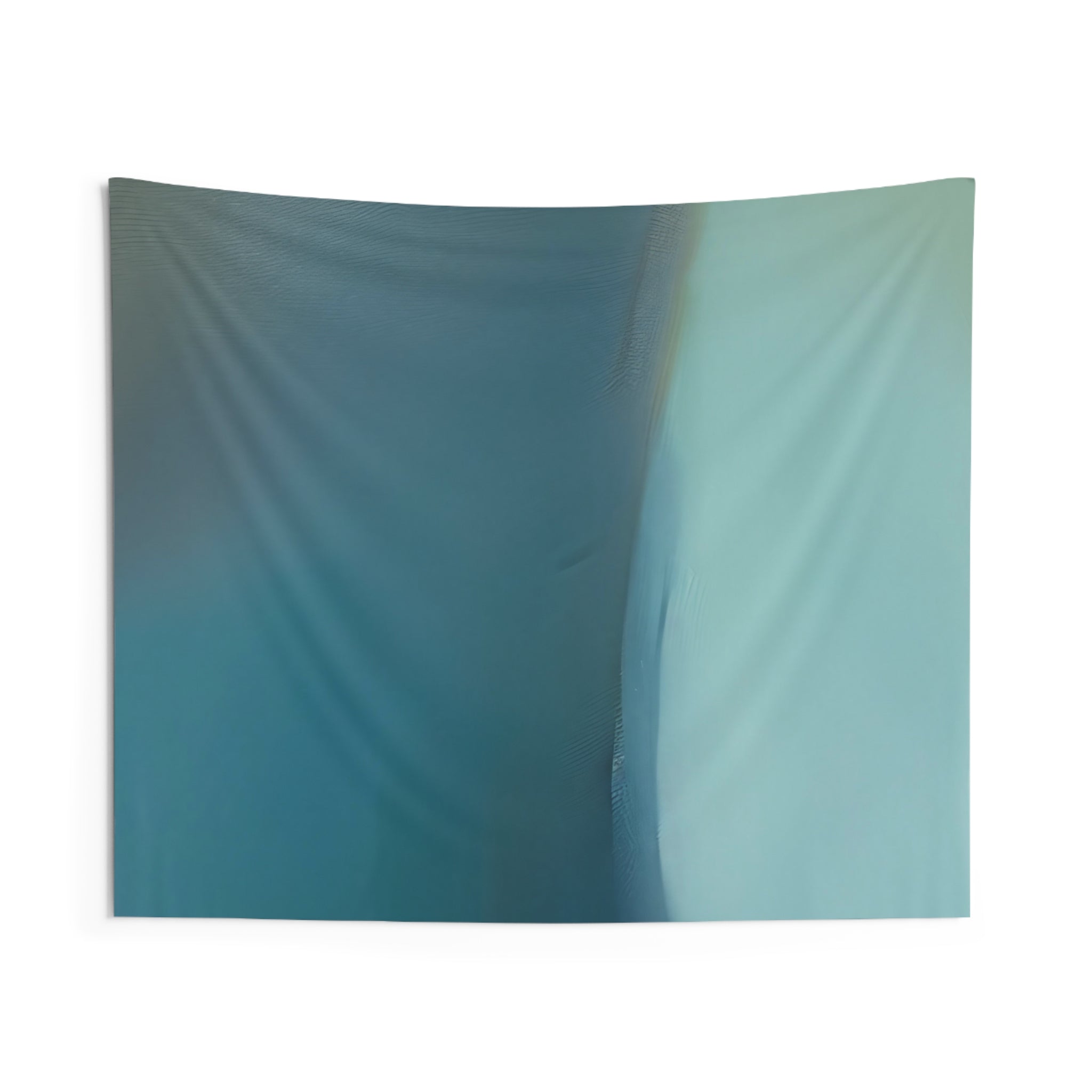 Abstract Wall Hanging Fabric Tapestry; Teal Blue Watercolor