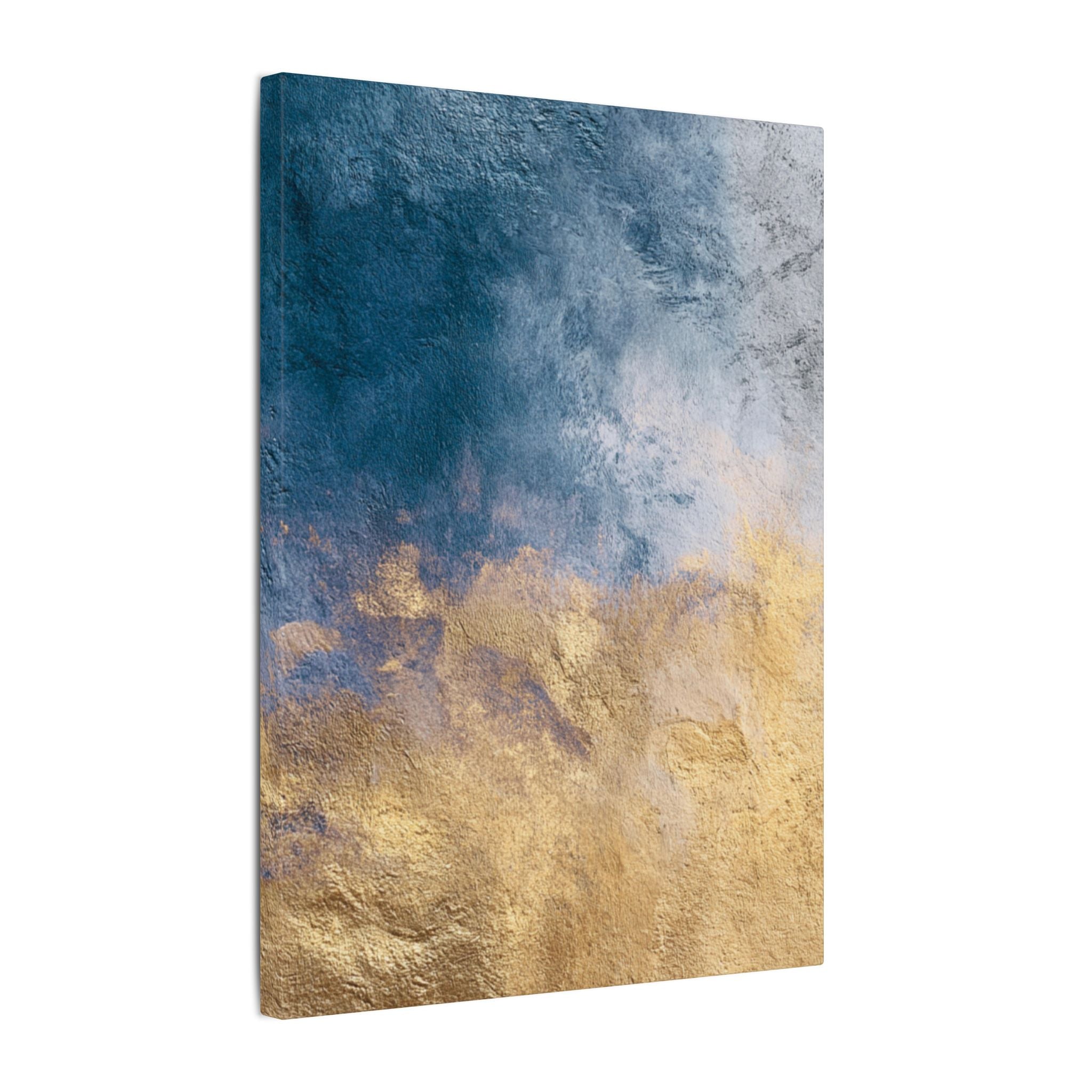 Abstract Neutral Wall Art Print | Boho Earthy Home Decor | Blue, Muted Gold Modern Organic Art