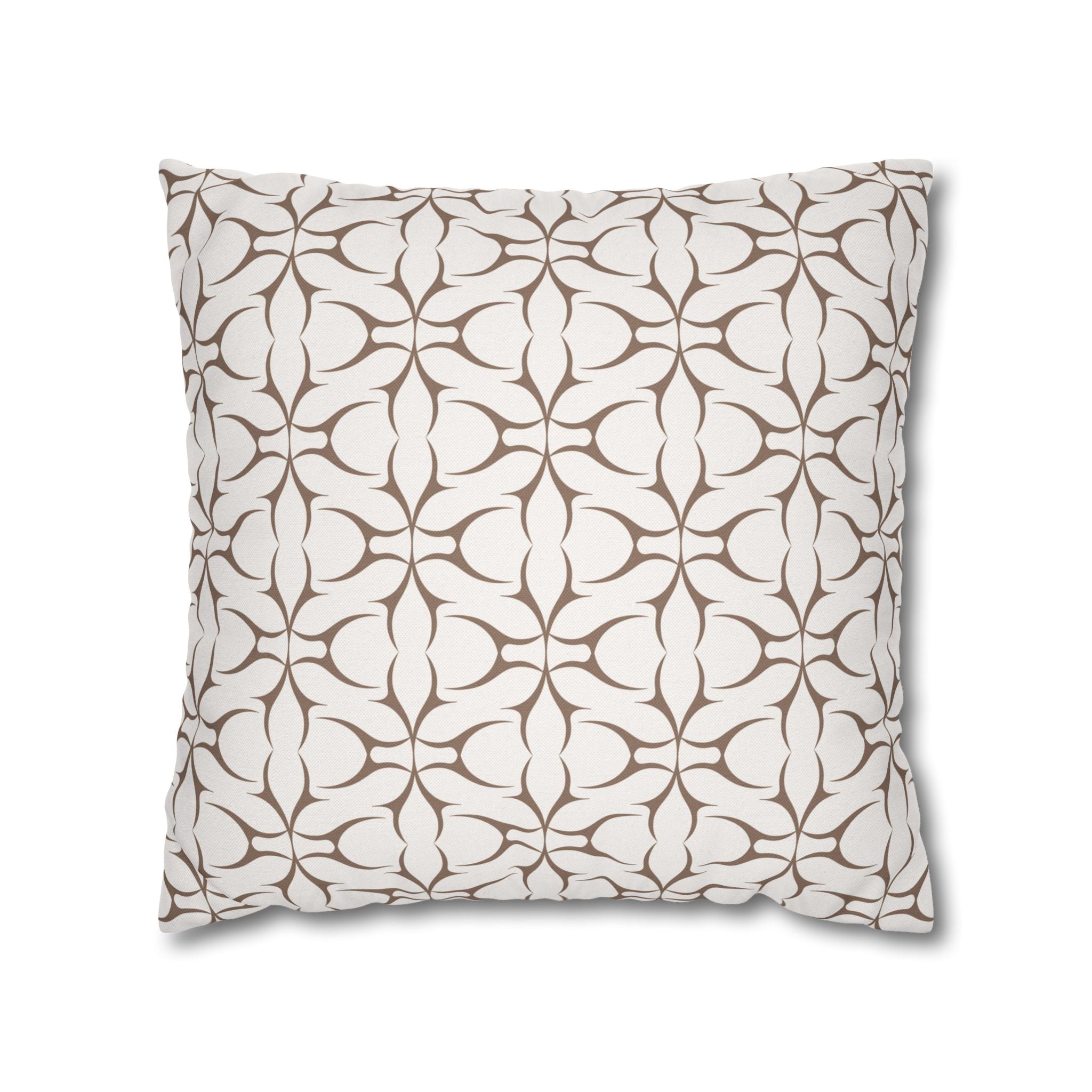 Abstract Pillow Cover | Taupe Beige Art Nouveau Pattern
