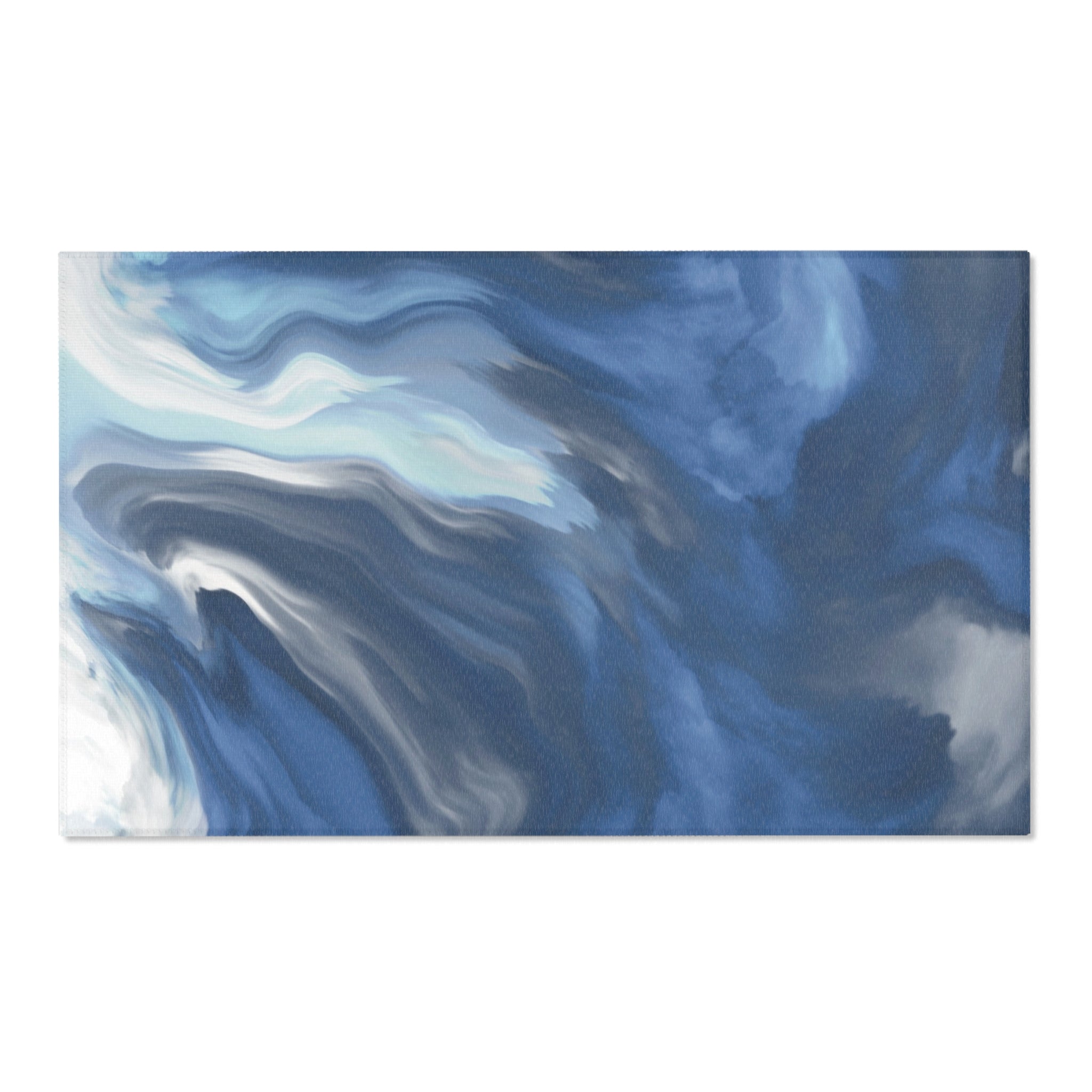 Abstract Area Rug | Blue Grey Watercolor Artsy Rug