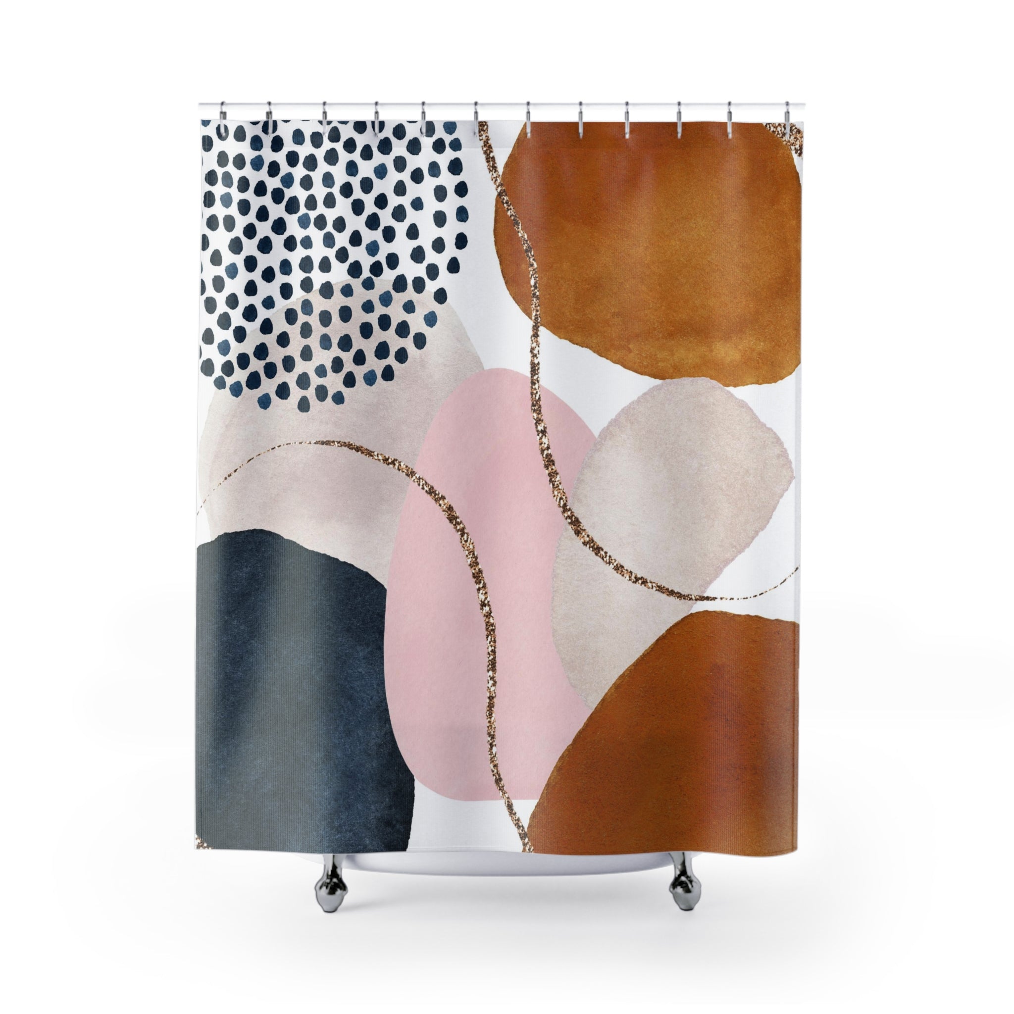 modern boho fabric shower curtain