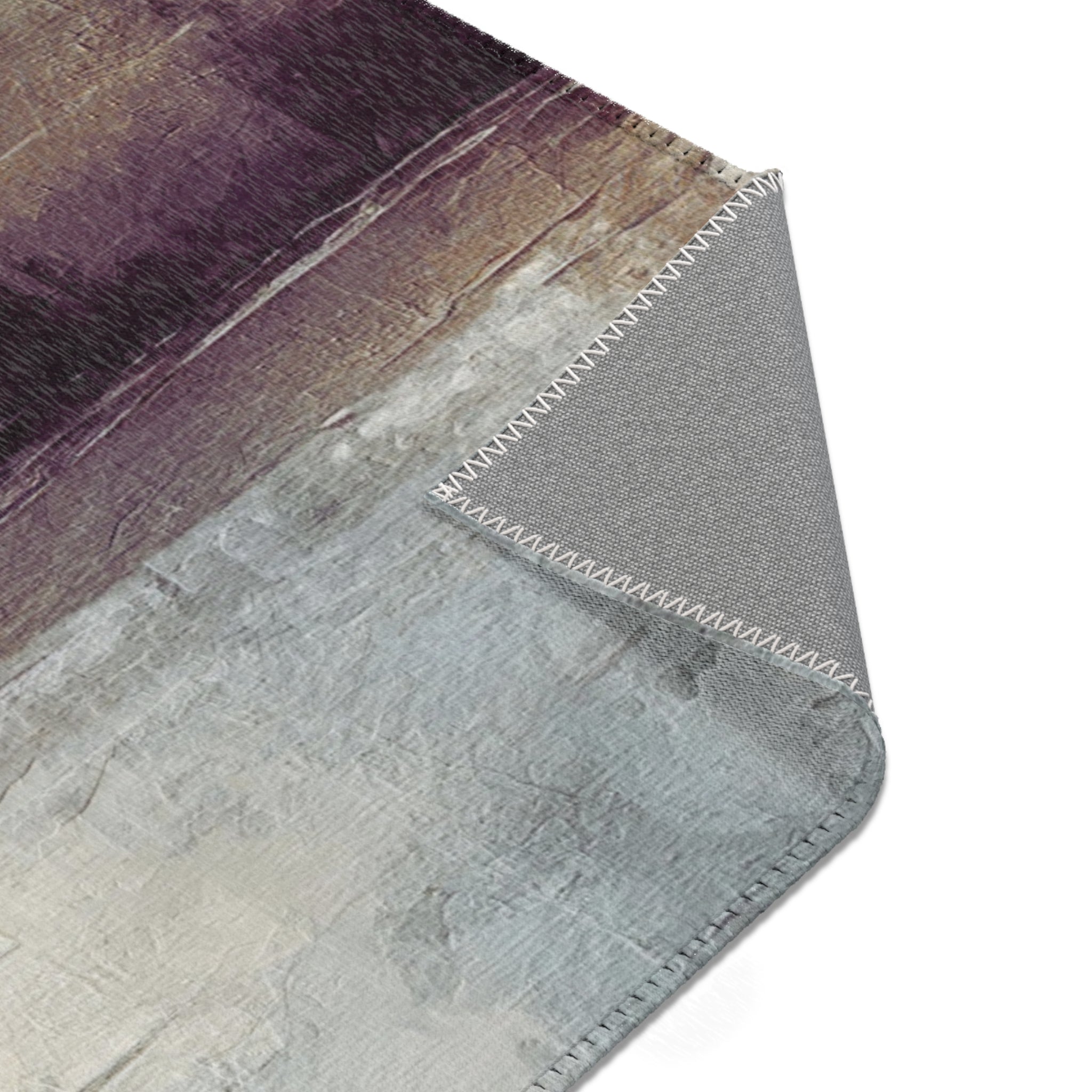 Abstract Area Rug | Grey Purple Watercolor Artsy Rug