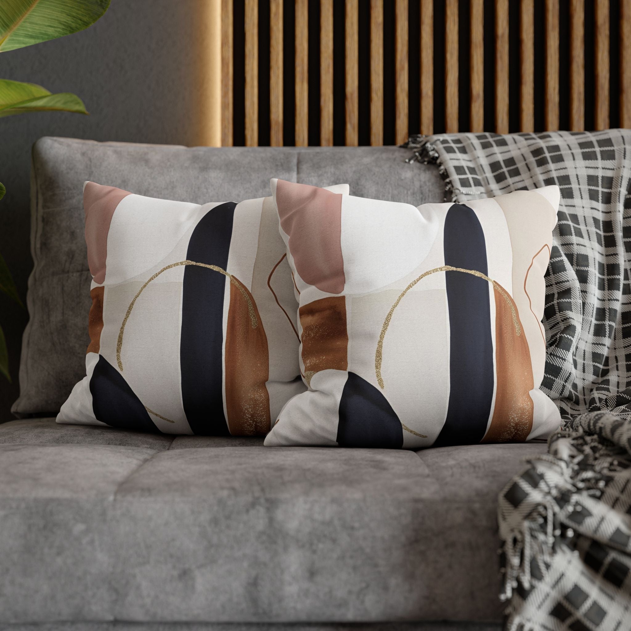 Abstract Pillow Cover | Navy Terracotta Pillowcase