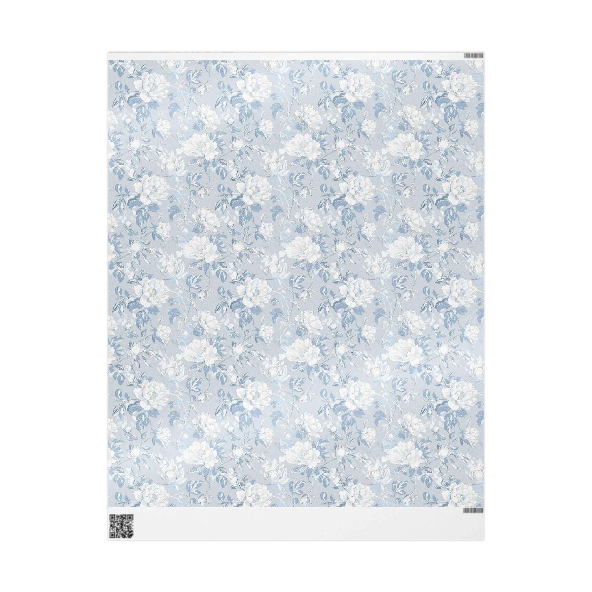 Floral Wrapping Papers, Light Blue Botanical Gift Wrapping for the Holidays, Birthdays