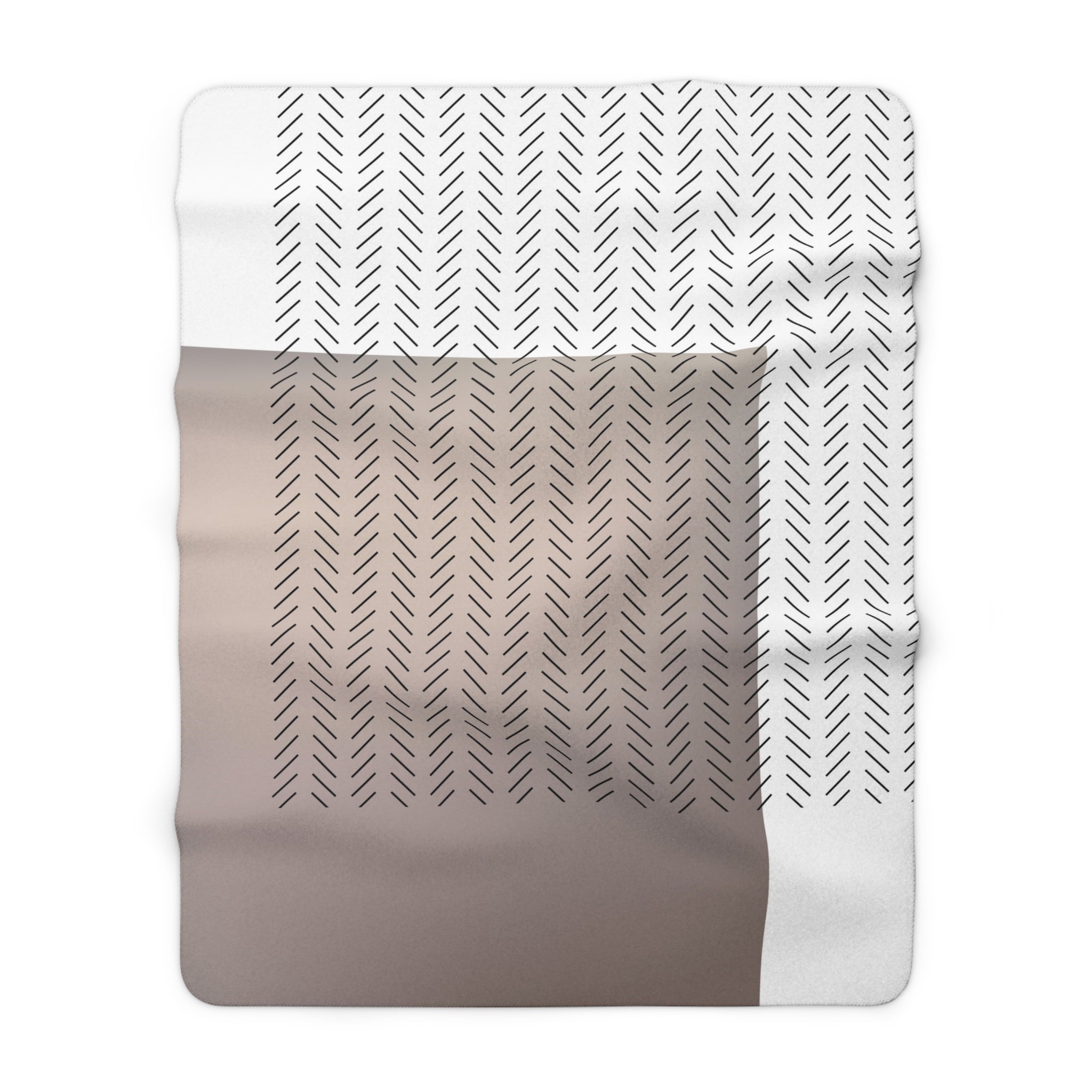 Comfy Blanket | Art Deco, Geometric White Beige Black