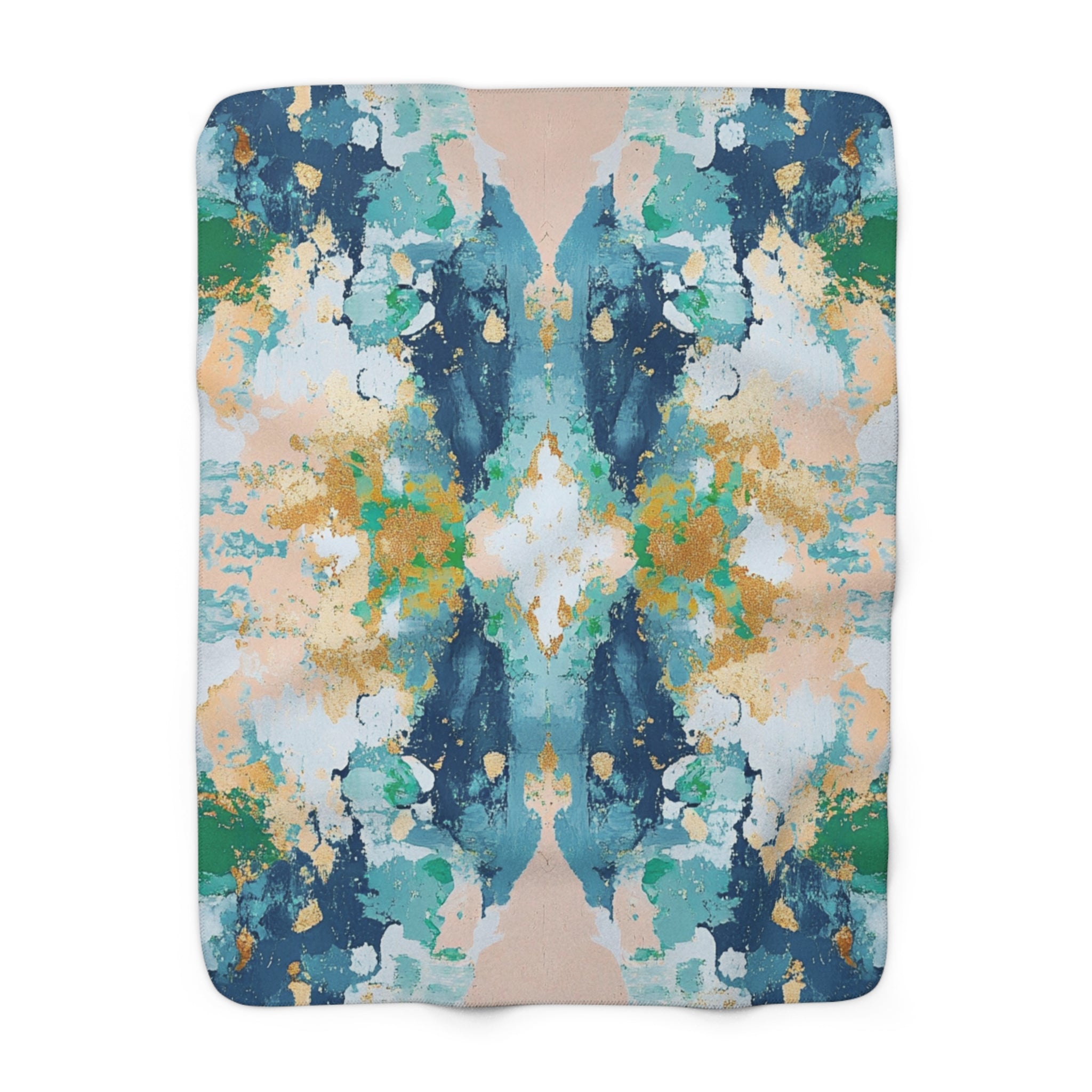 Abstract Throw Blanket | Blue Pink Beige