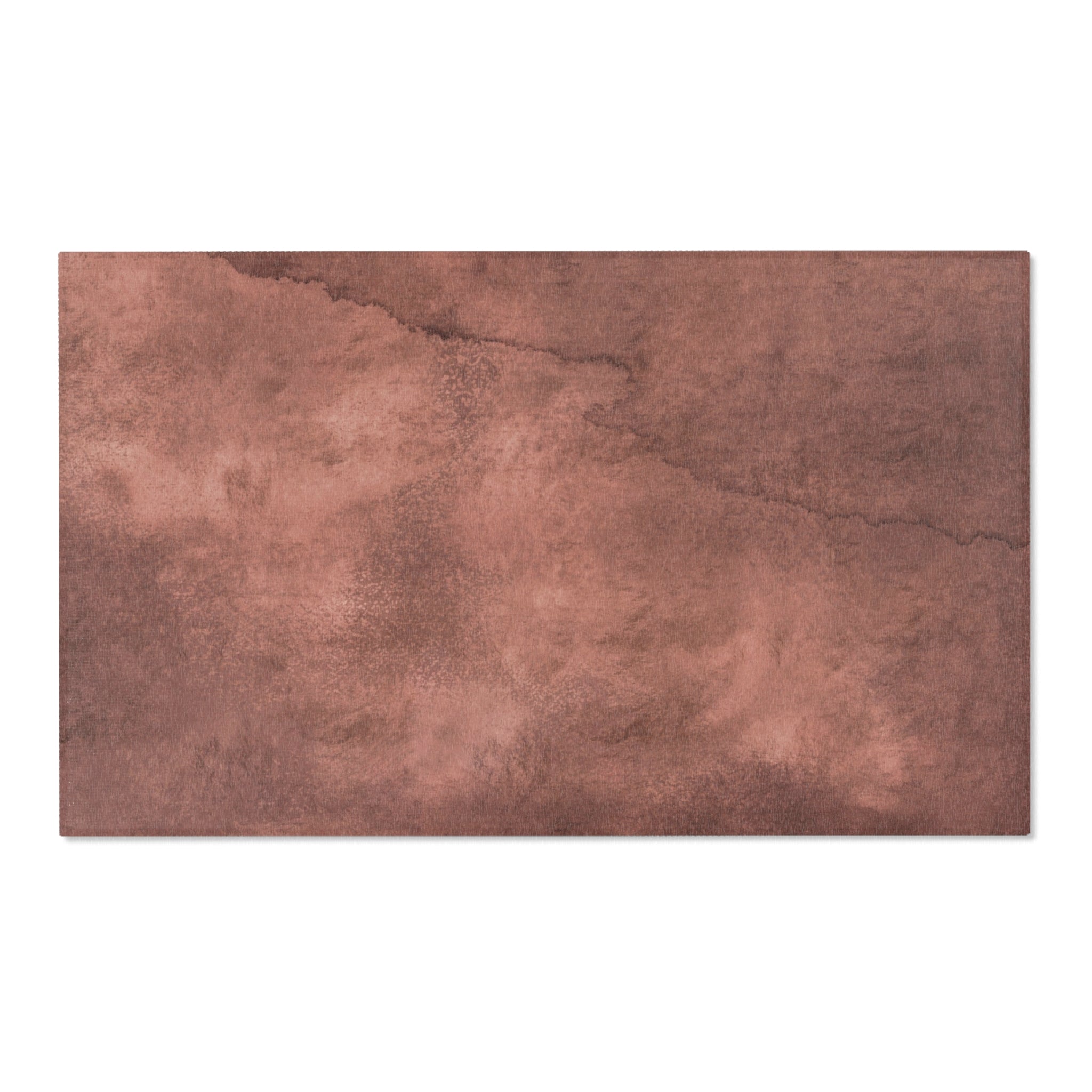 Boho Area Rug | Cinnamon Copper, Rust Watercolor Ombre