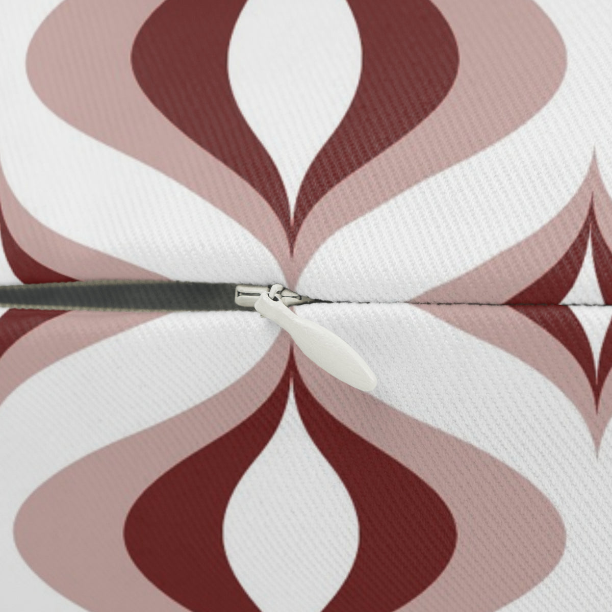 Burgundy Blush Retro Ogee Lumbar Pillow 14x20, Art Deco Accent Pillow