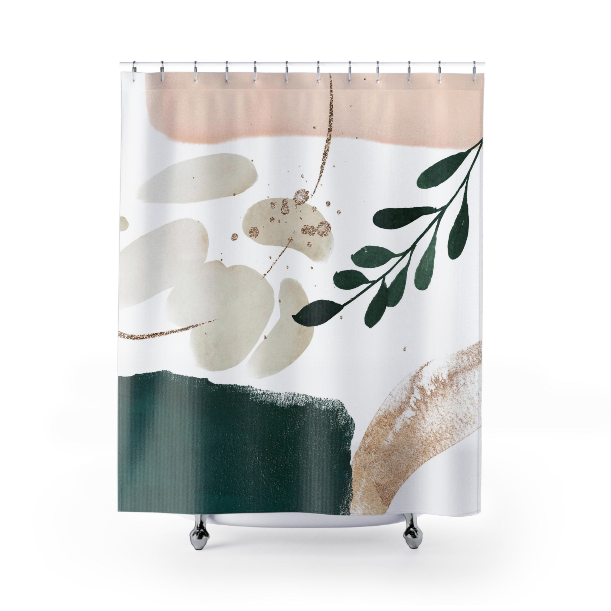 modern boho fabric shower curtain