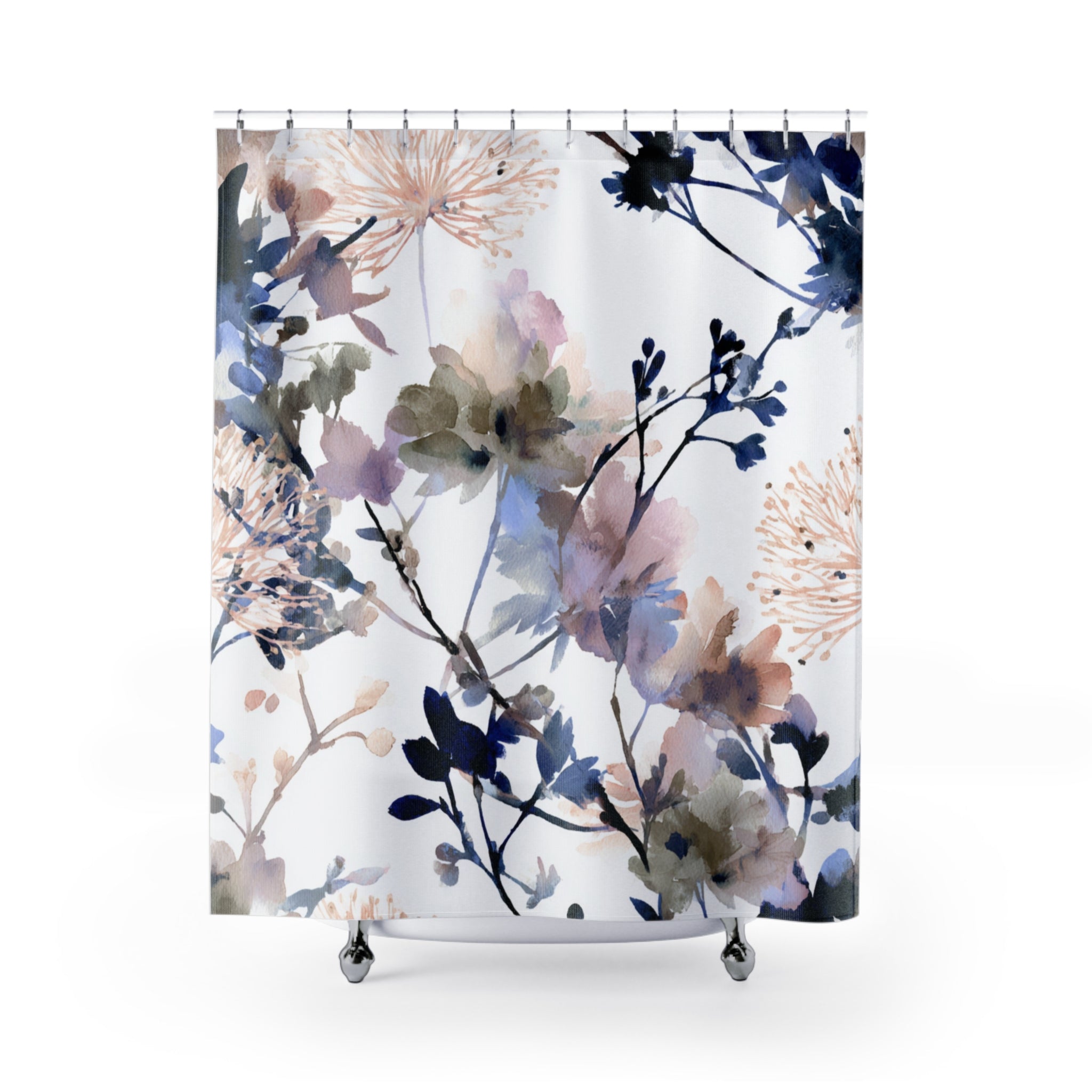 Abstract Shower Curtain | Artsy Floral Watercolor