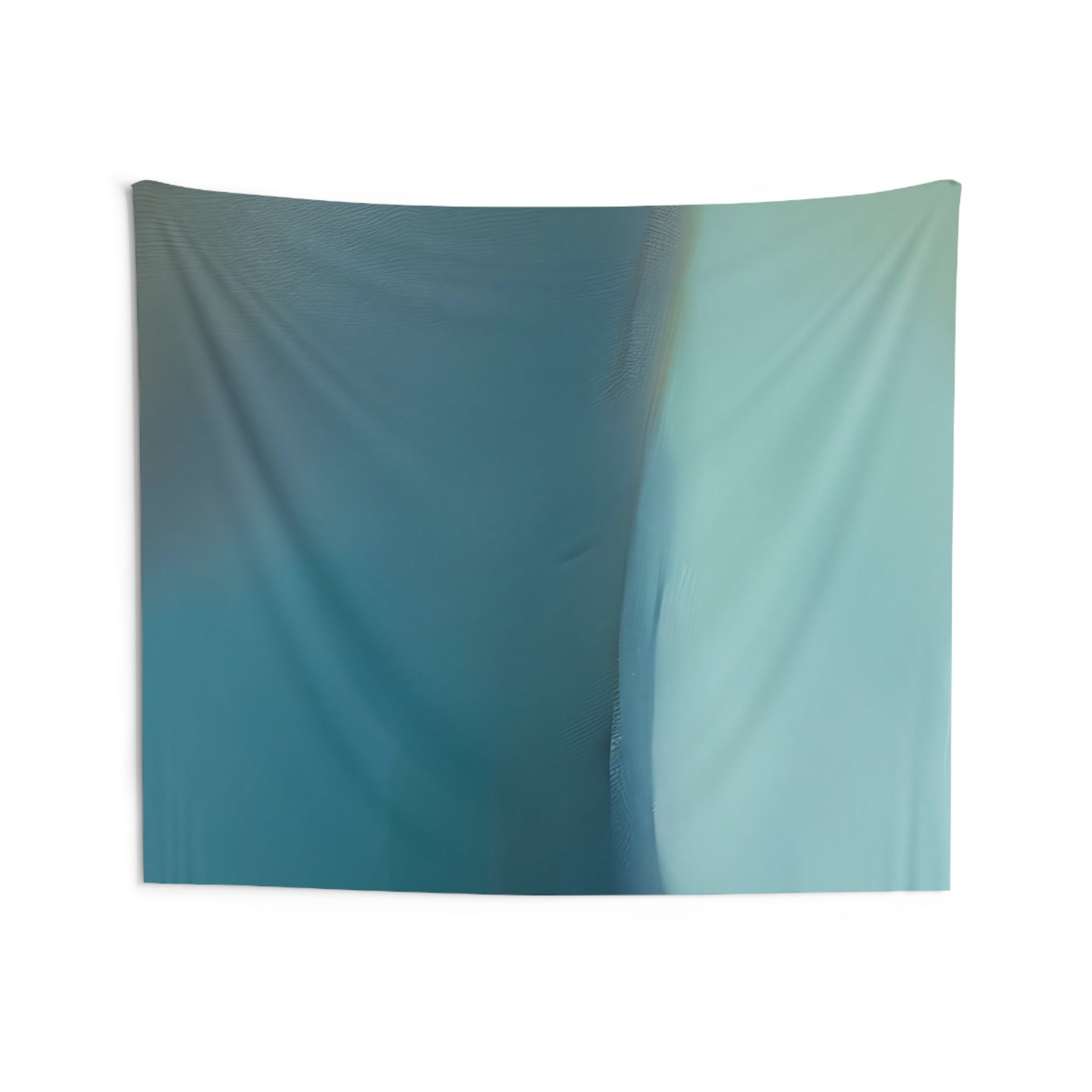 Abstract Wall Hanging Fabric Tapestry; Teal Blue Watercolor