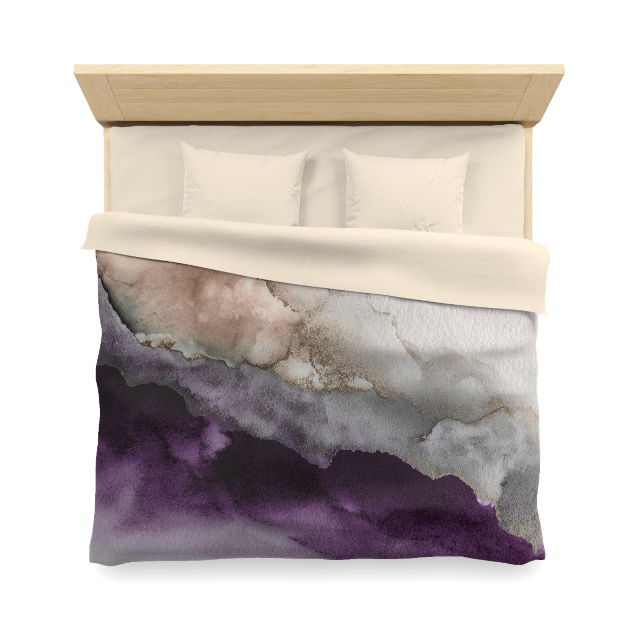 Ombre Duvet, Pillow Cover | Purple Beige Bedroom Decor