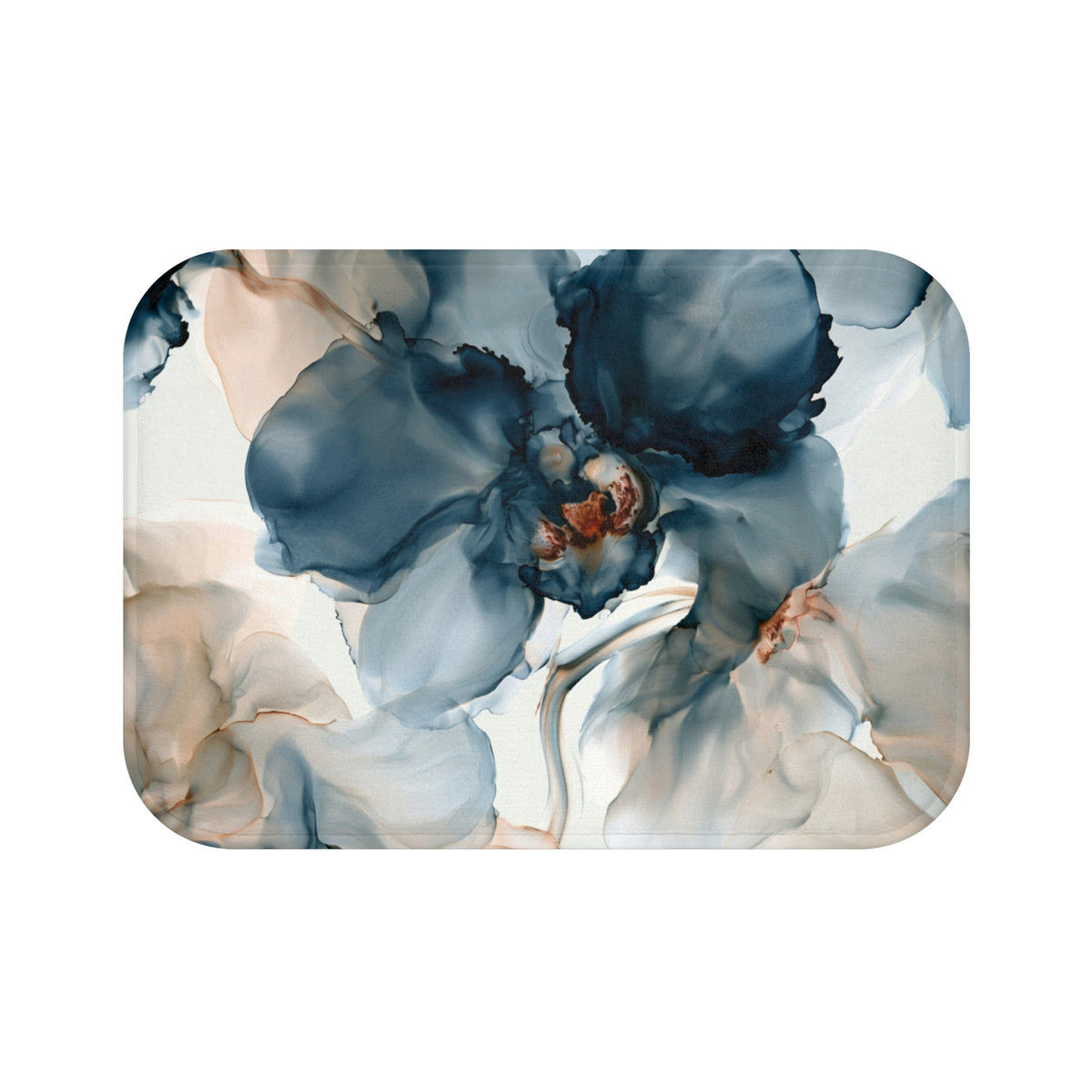 a painting of blue flowers on a white background