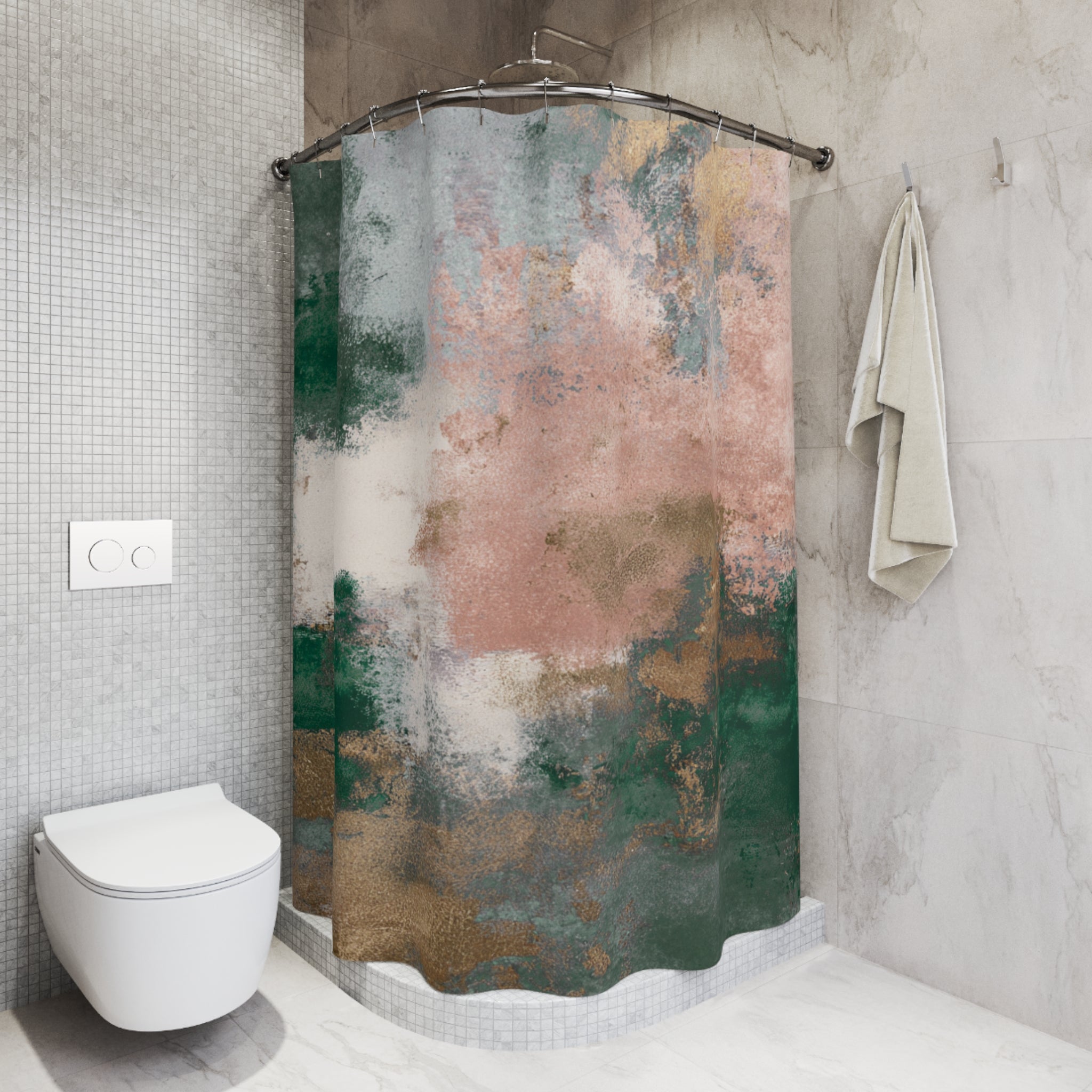 Aesthetic Shower Curtain | Rustic Abstract Art
