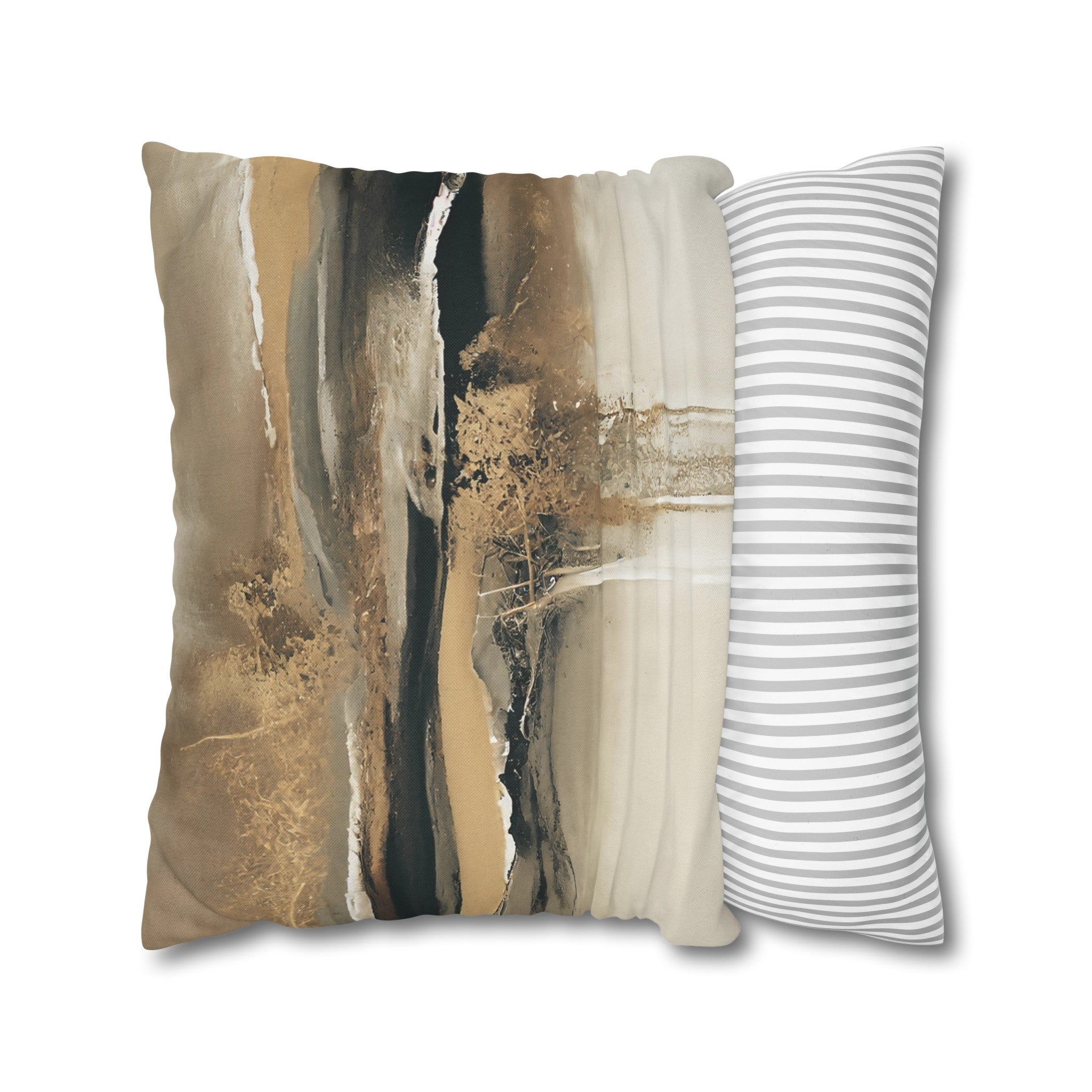 Abstract Pillow Cover | Modern Ombre, Blue Beige, Grey