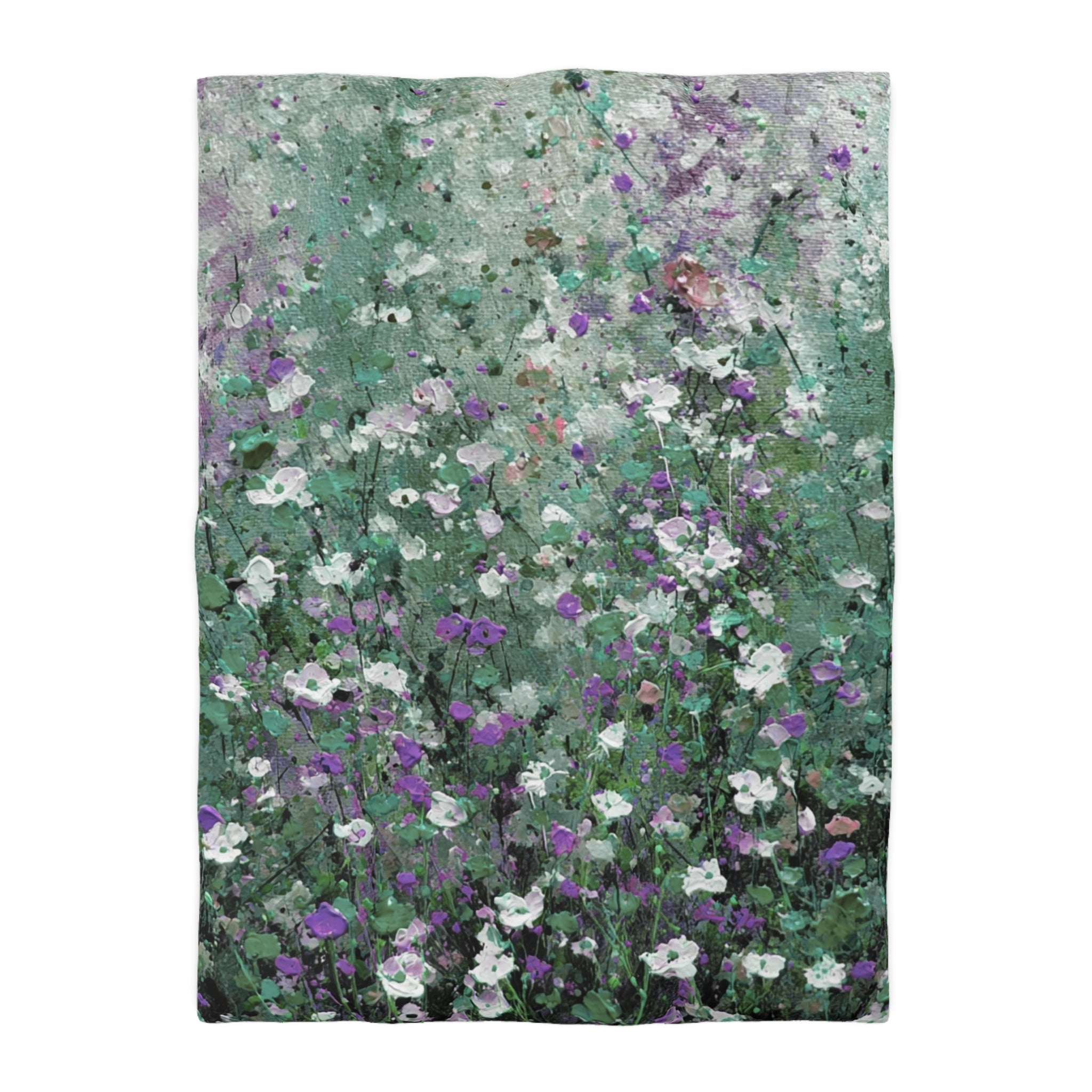 Floral Duvet, Pillow Cover | Green Purple Bedroom Decor