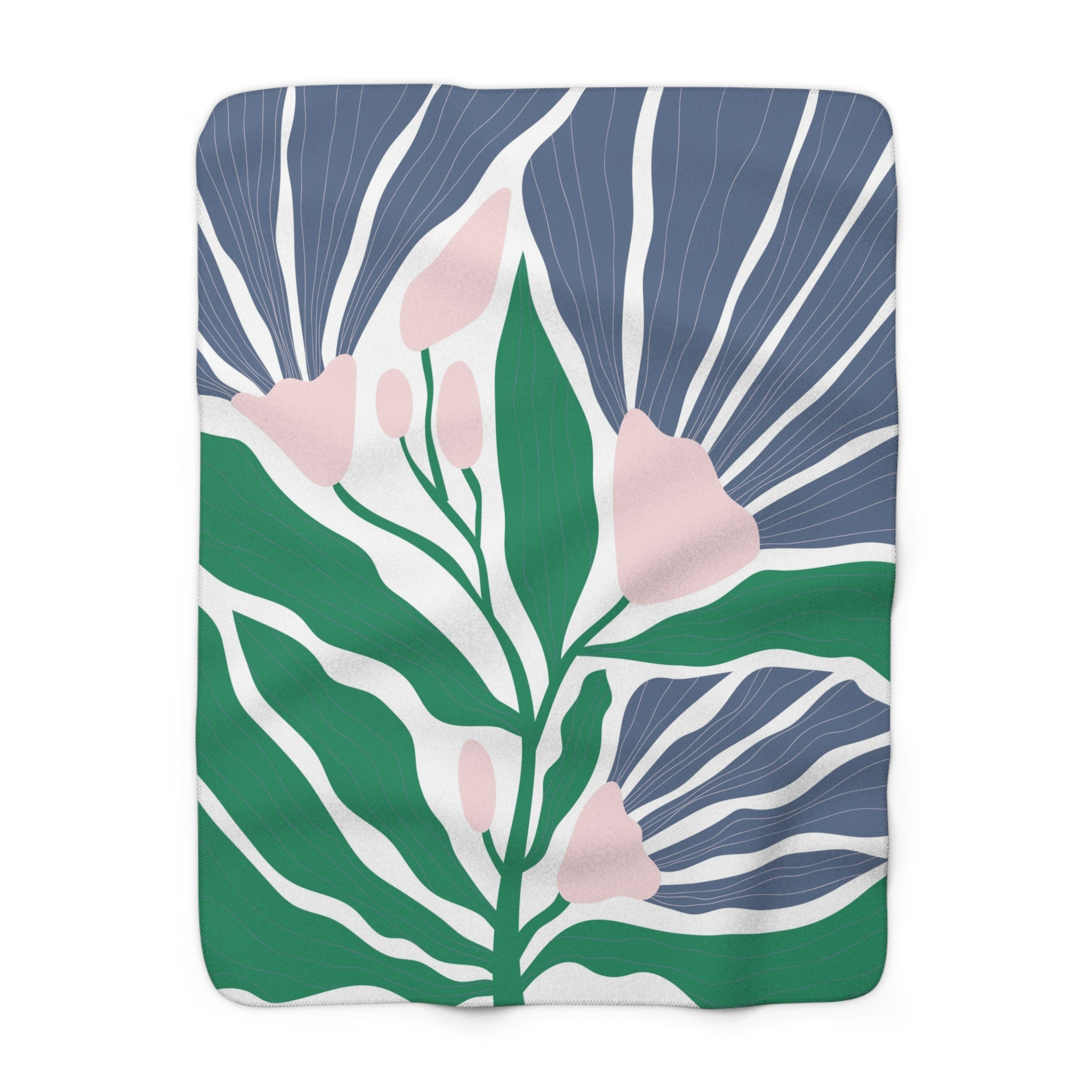 Abstract Throw Blanket | Matisse Green Blue Pink