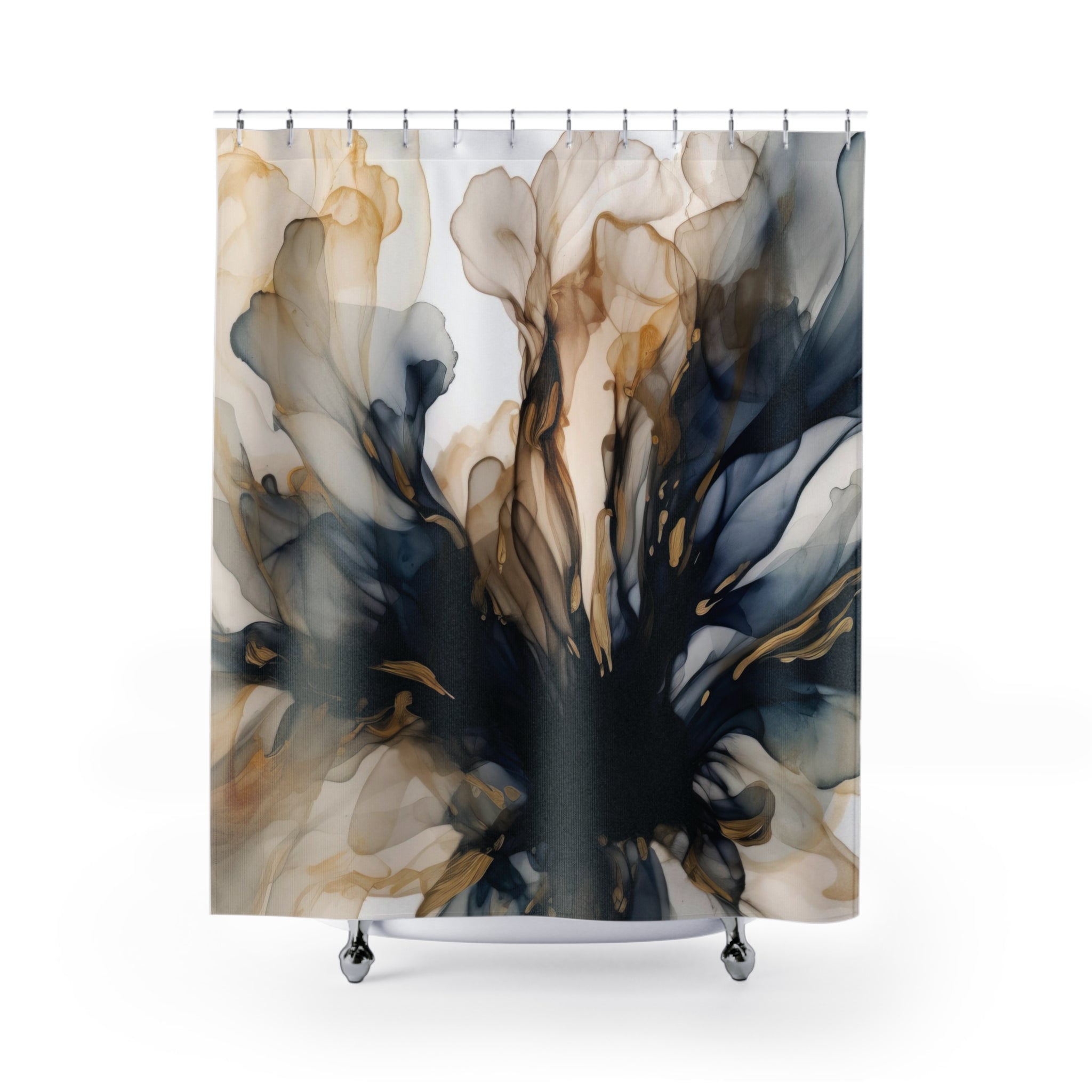 modern boho fabric shower curtain