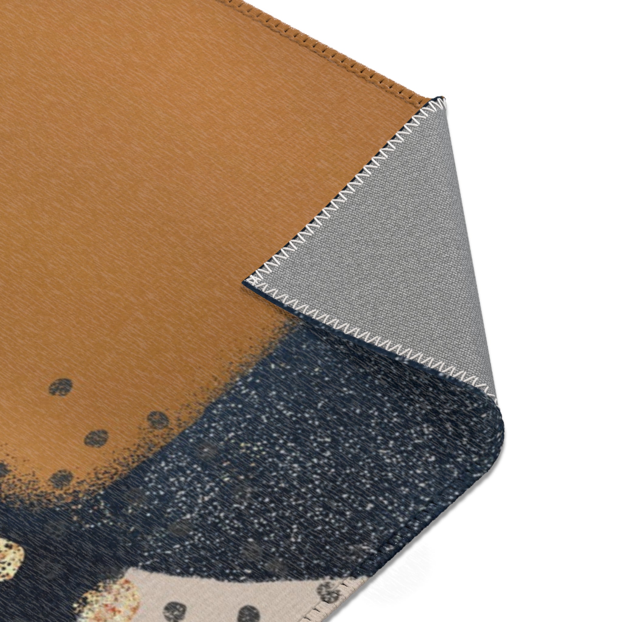 Abstract Area Rug | Watercolor Burnt Orange Blush Navy Blue