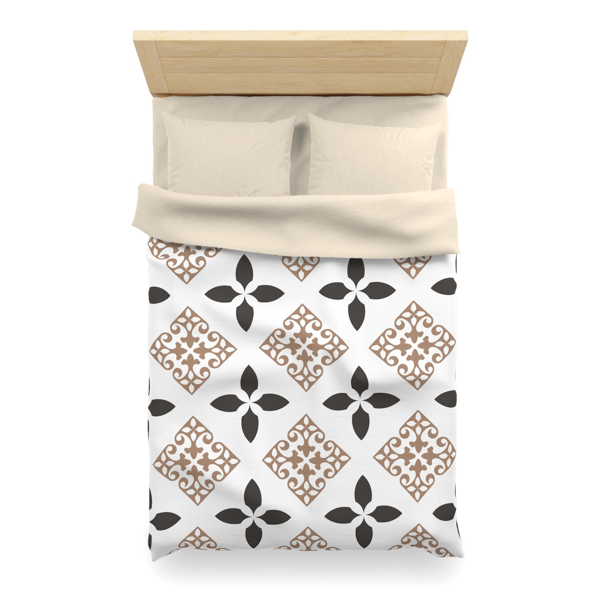 Retro Duvet Cover | White Black, Beige Art Deco Bedding