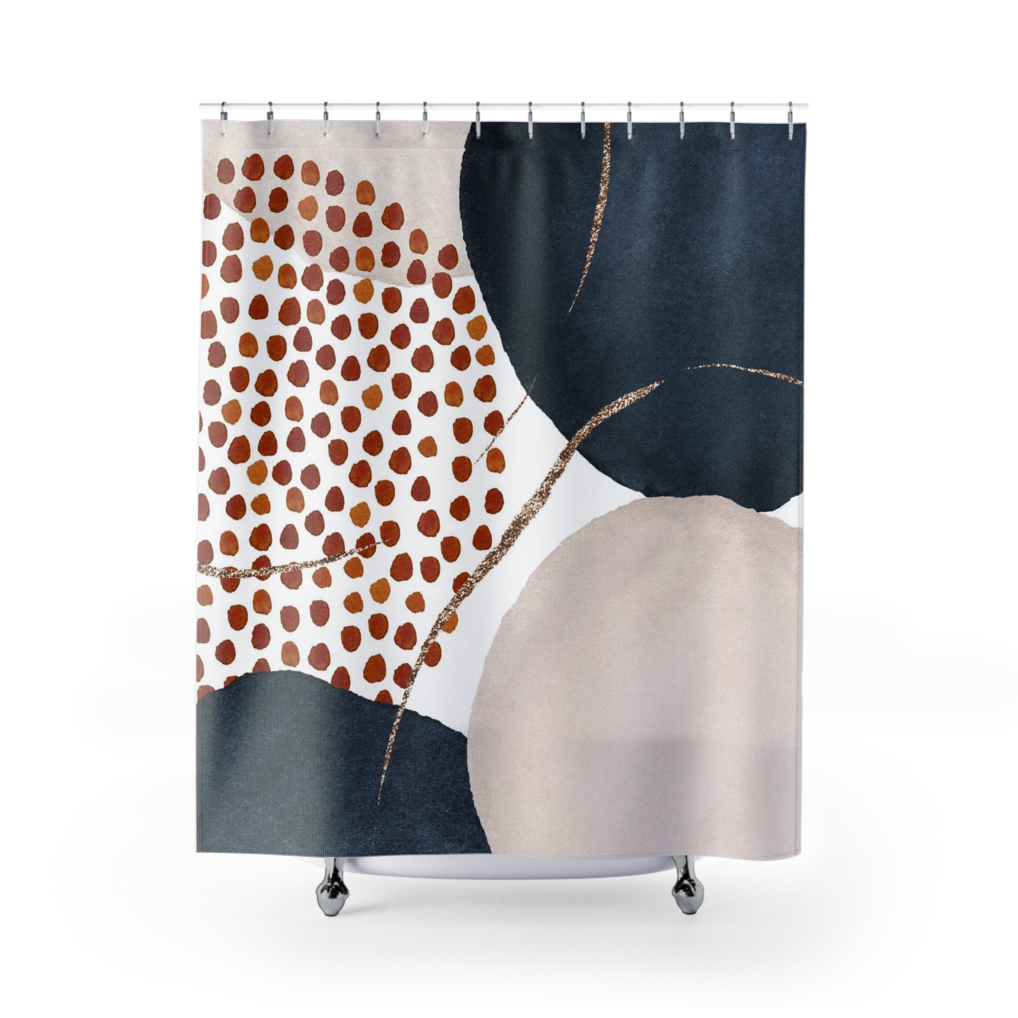 modern boho fabric shower curtain