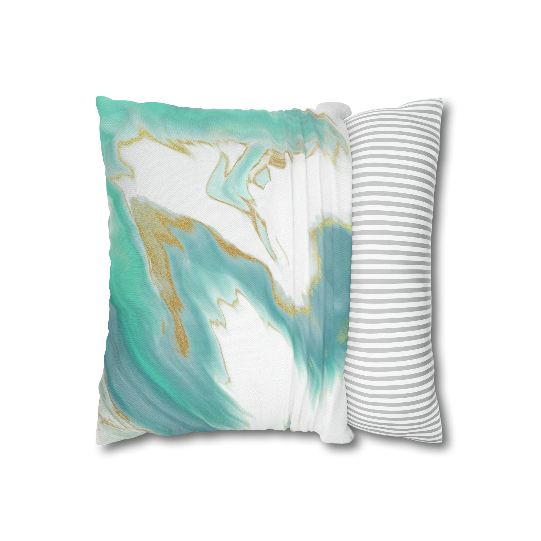 Abstract Pillow Cover | Sage Green Blue, White Beige