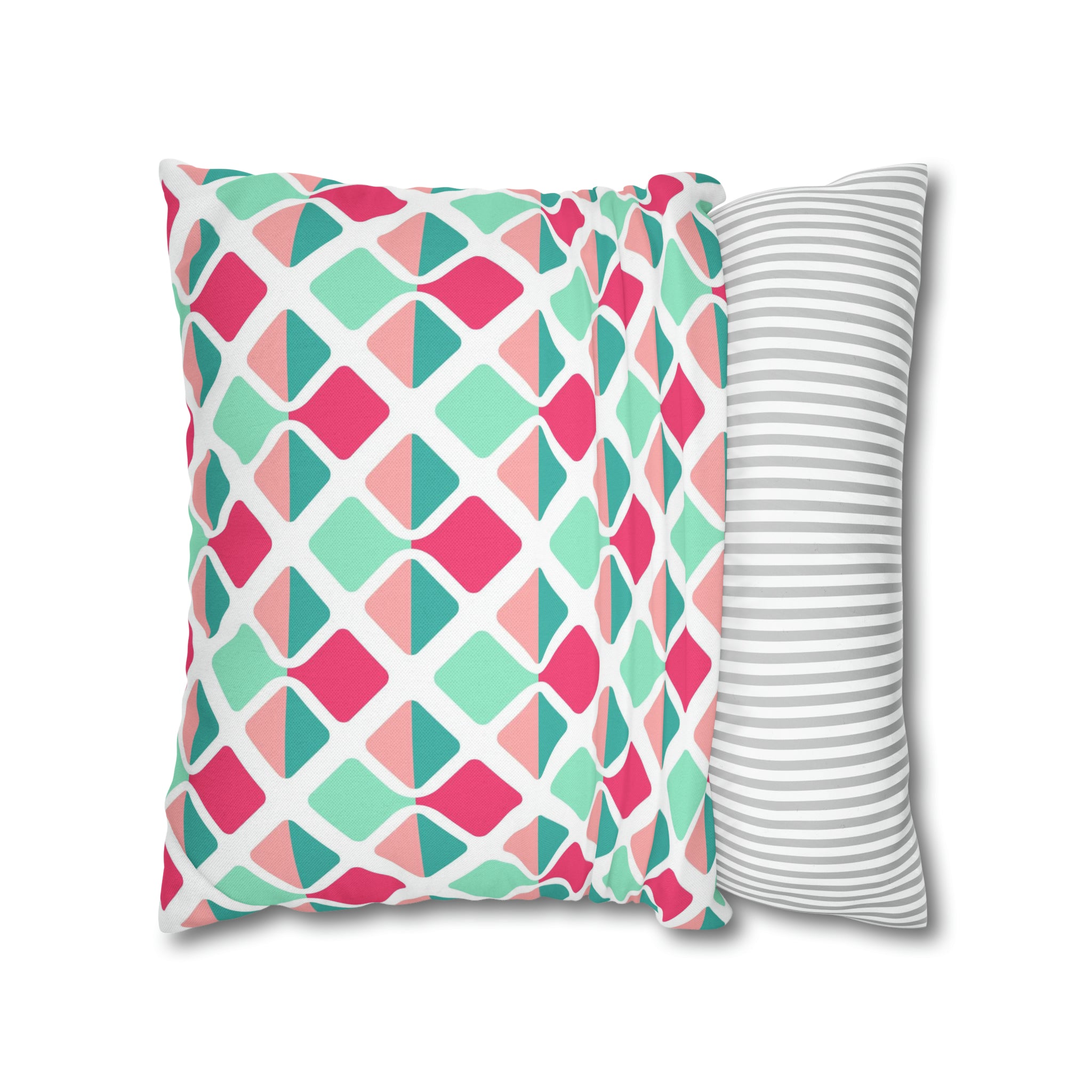 Modern Abstract Pillow Cover | Magenta Pink, Mint Green