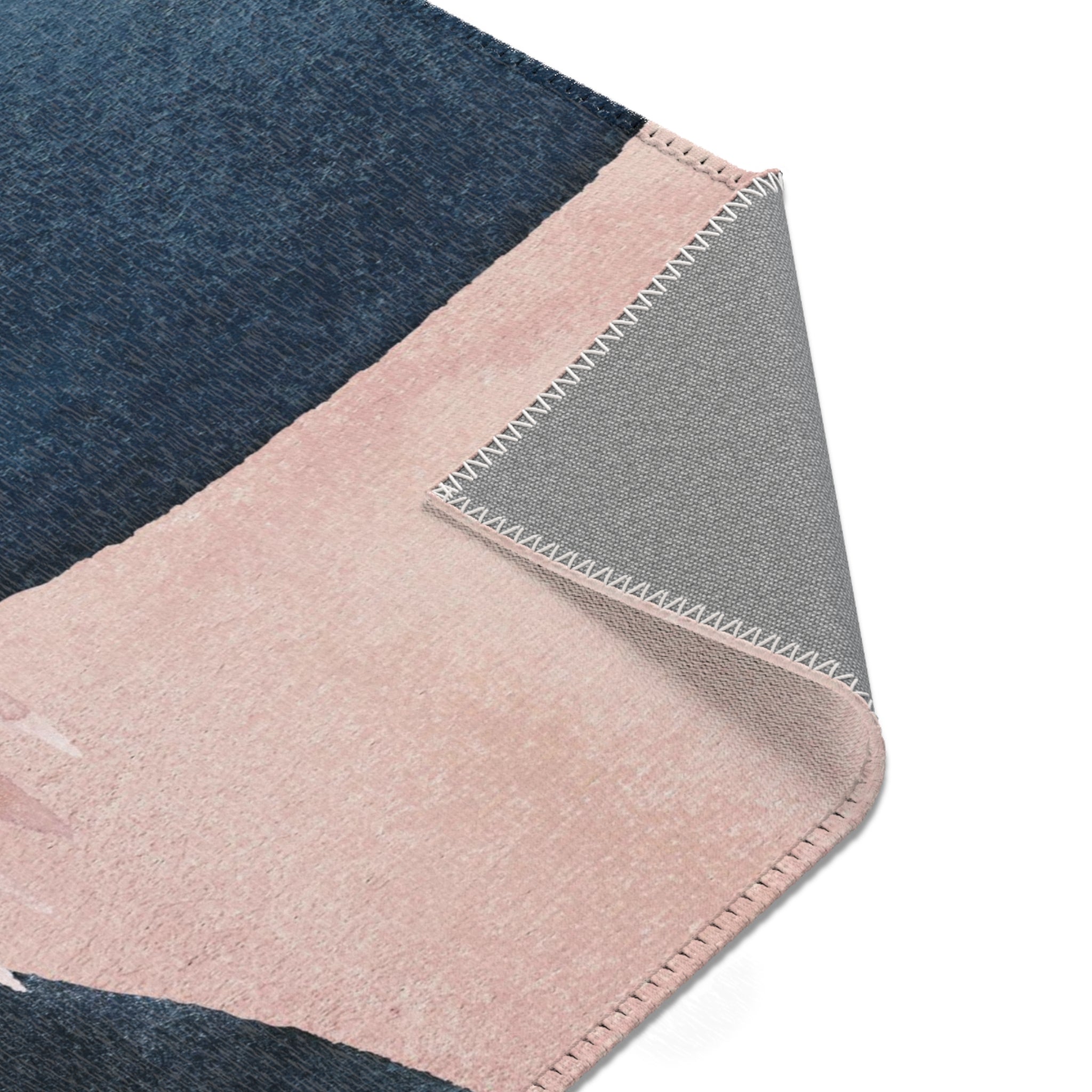 Abstract Area Rug | Navy Blue, Blush Pink  Watercolor Artsy Rug
