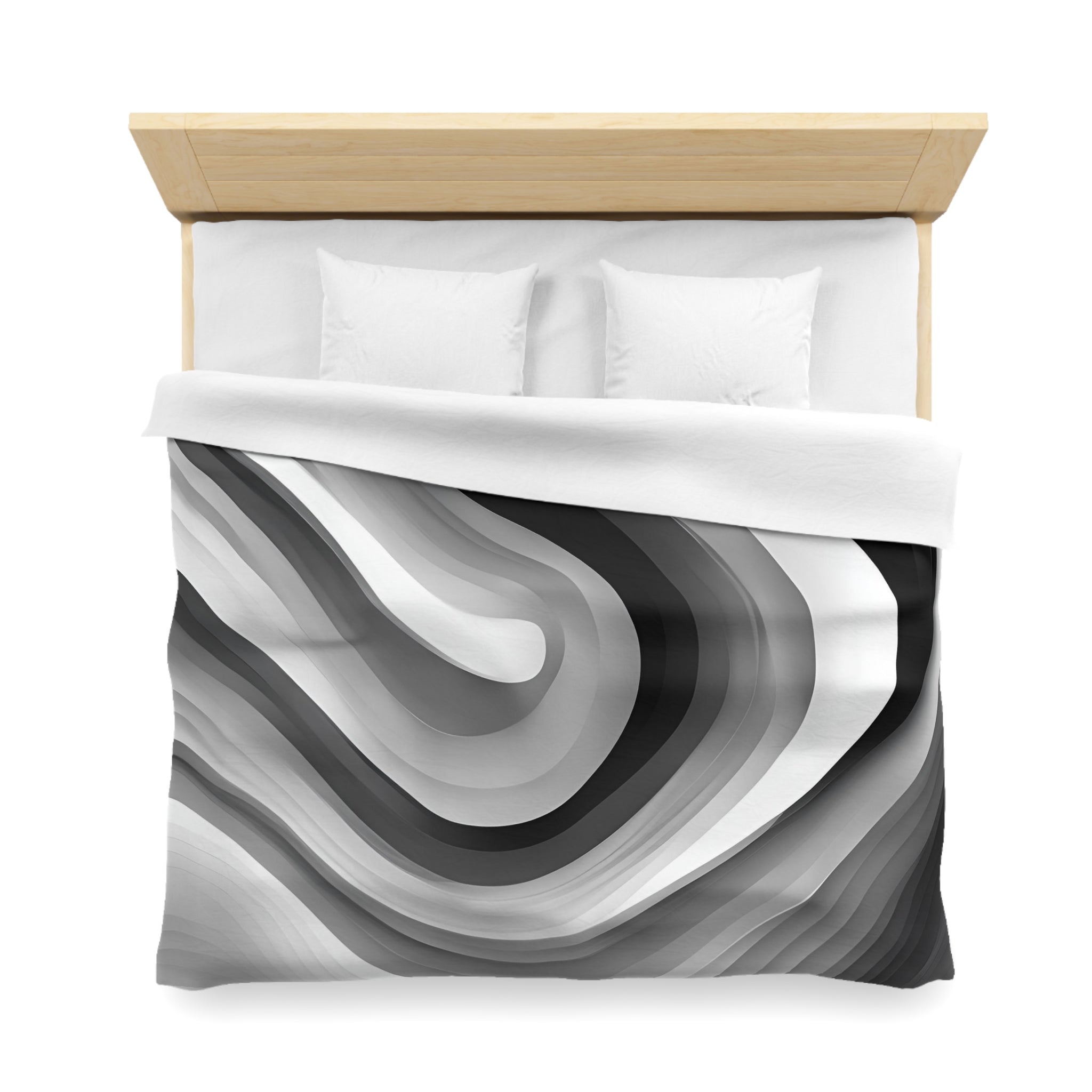 Abstract Duvet Cover | Black Grey White Ombre