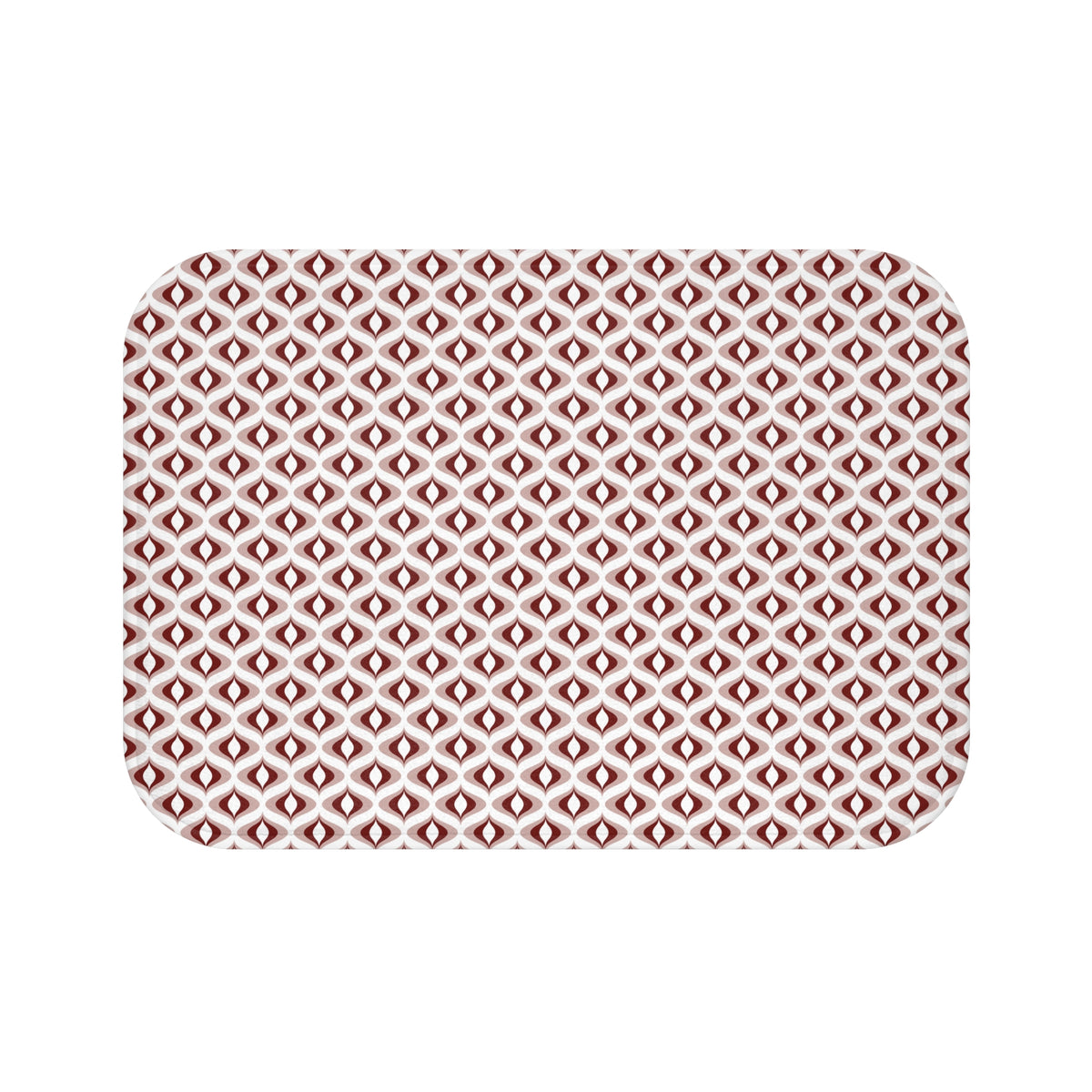 Burgundy Blush Retro Ogee Bath Mat, Art Deco Bathroom Rug