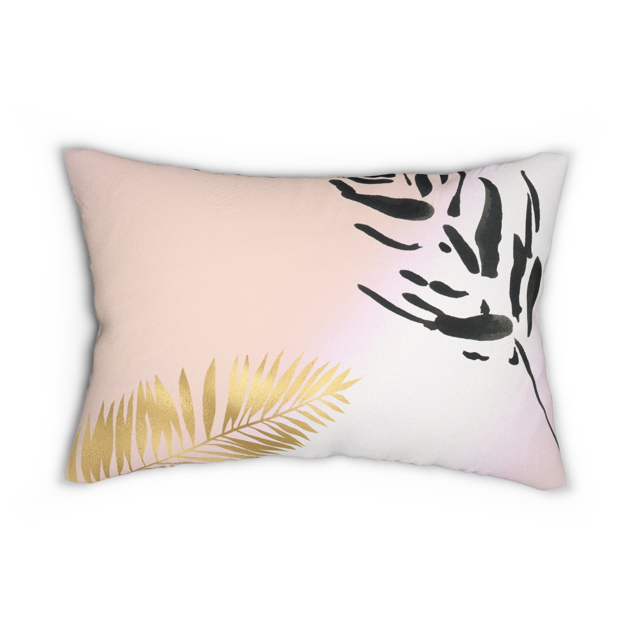 Floral Lumbar Pillow | Pastel White Lavender, Gold Black