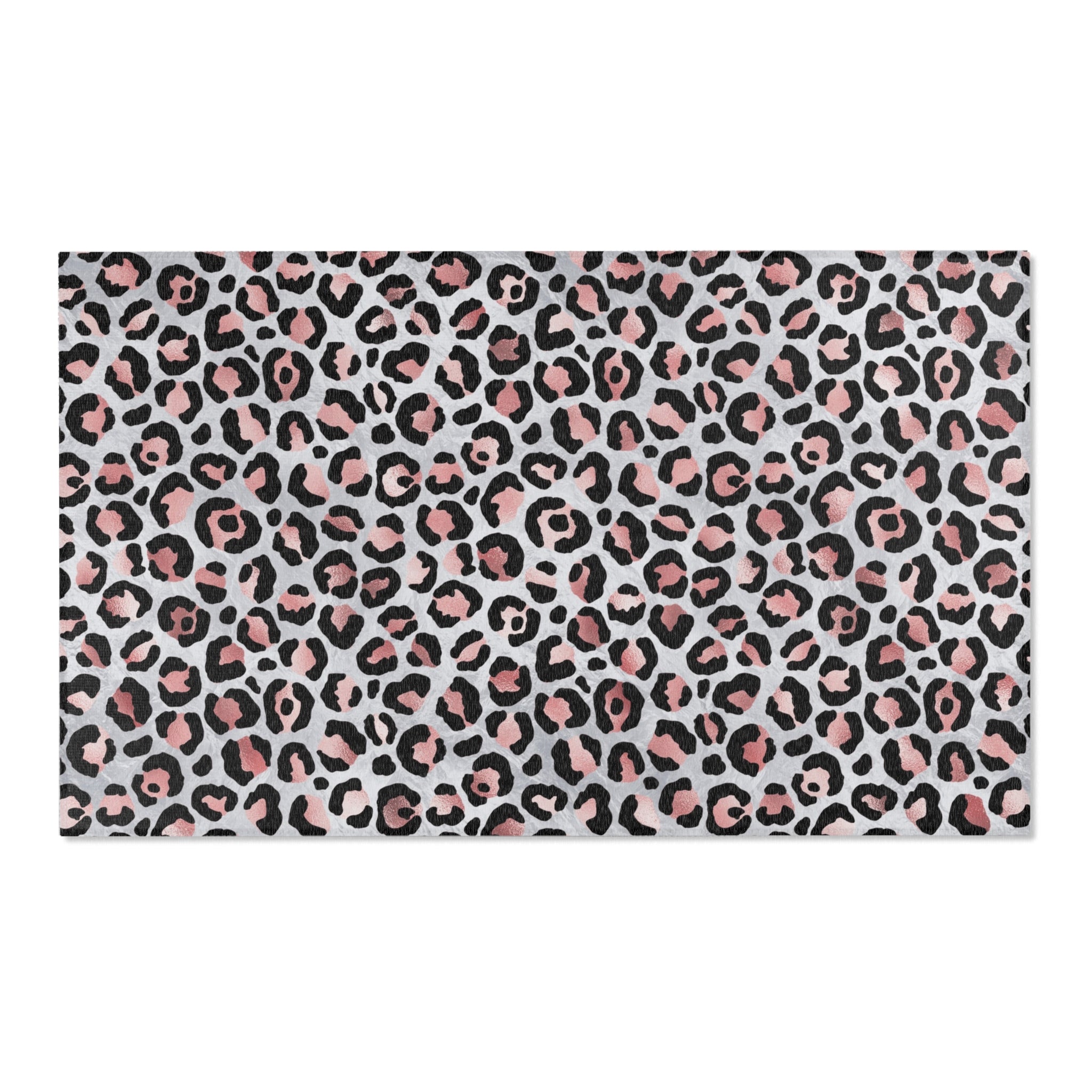 Large Area Rug | Grey Pink Black Animal Print