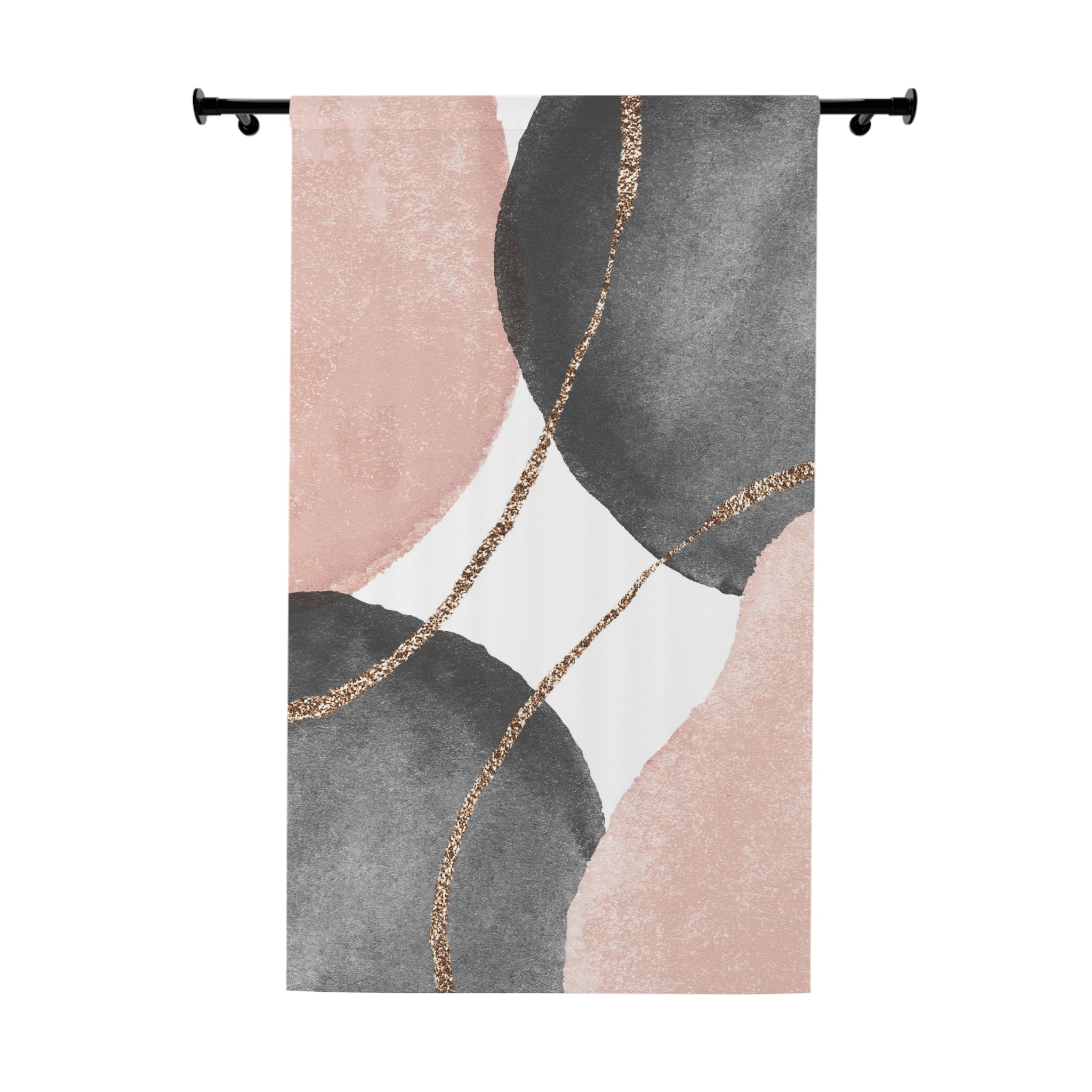 Abstract Window Curtain | Watercolor Pink Grey