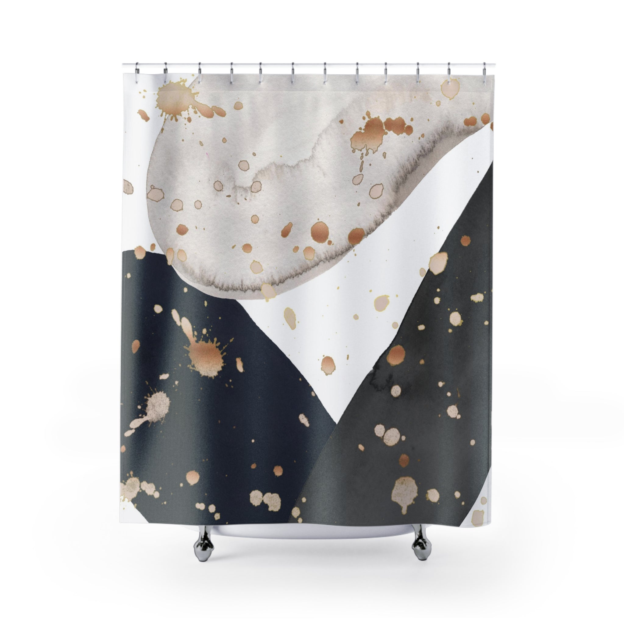 modern boho fabric shower curtain