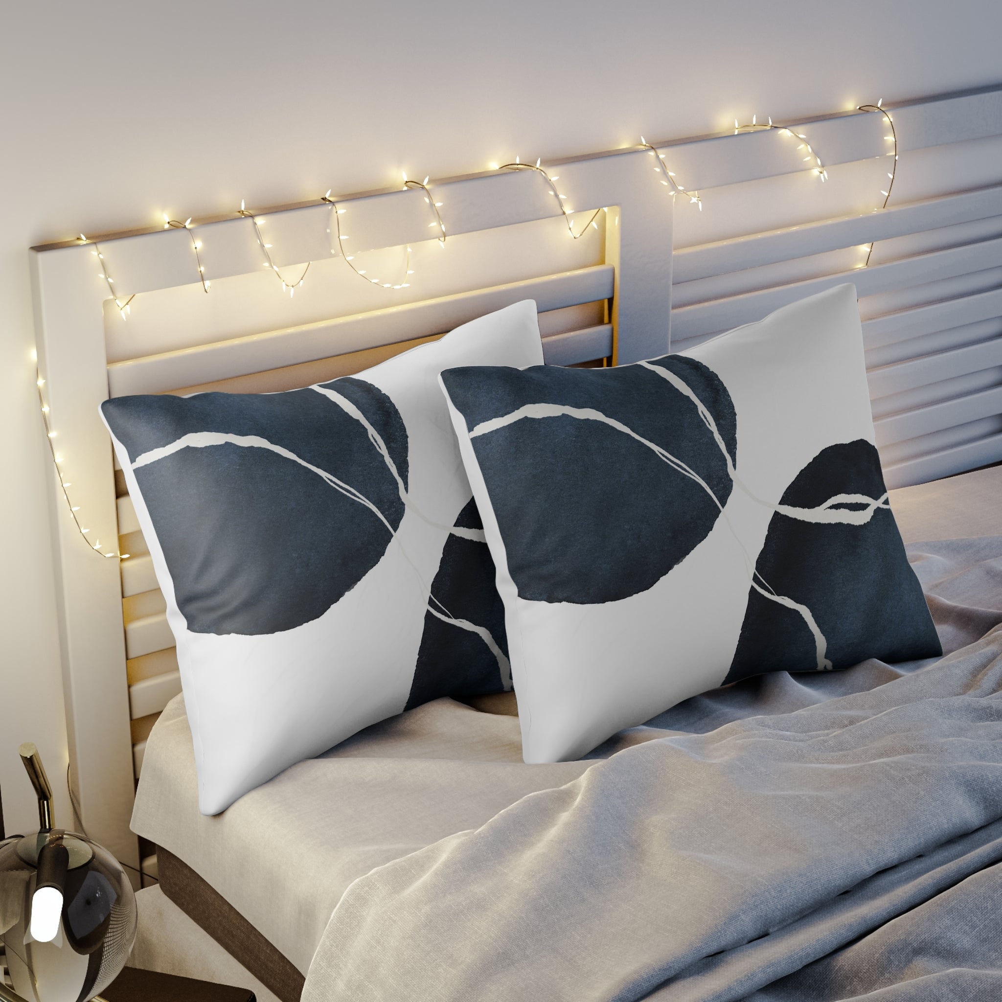 Bedding Pillow Sham | Abstract Navy Blue, White