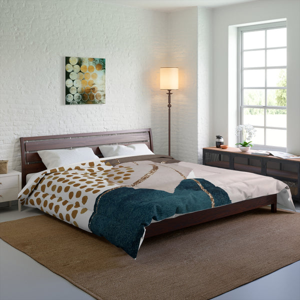 Abstract Bedding Comforter | Modern Brown Navy, Blush