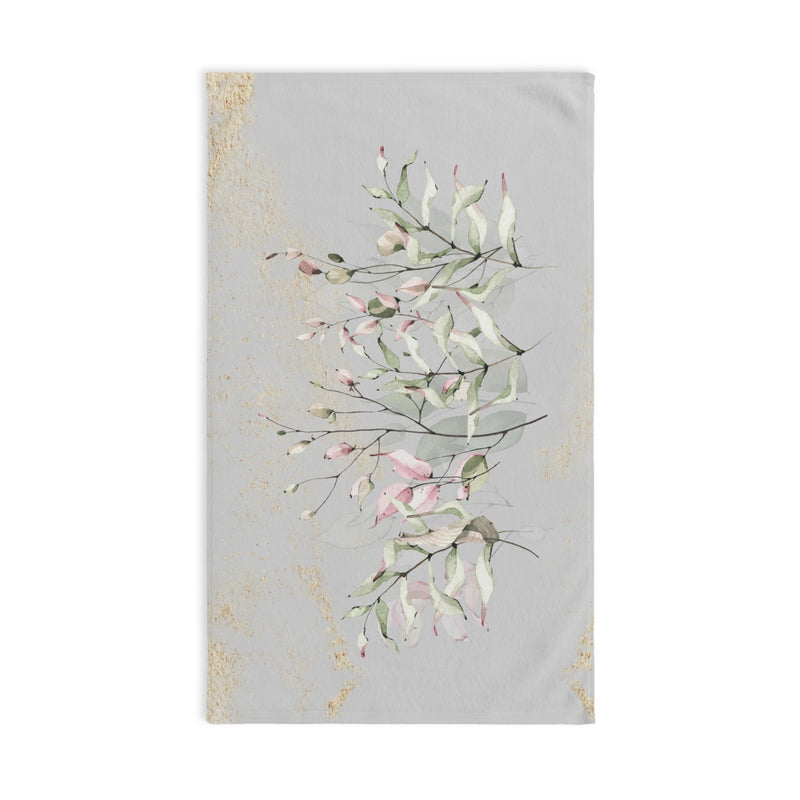 Boho Floral Kitchen, Bath Hand Towel | Grey Blush Pink Beige