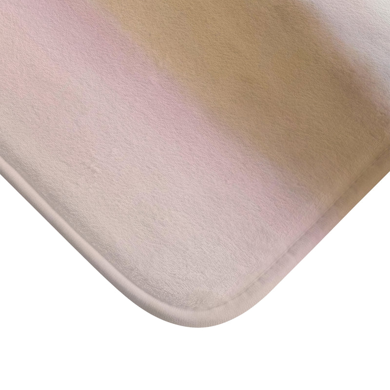 Boho Abstract Bath, Kitchen Floor Mat | Green Blush Pink, White Gold