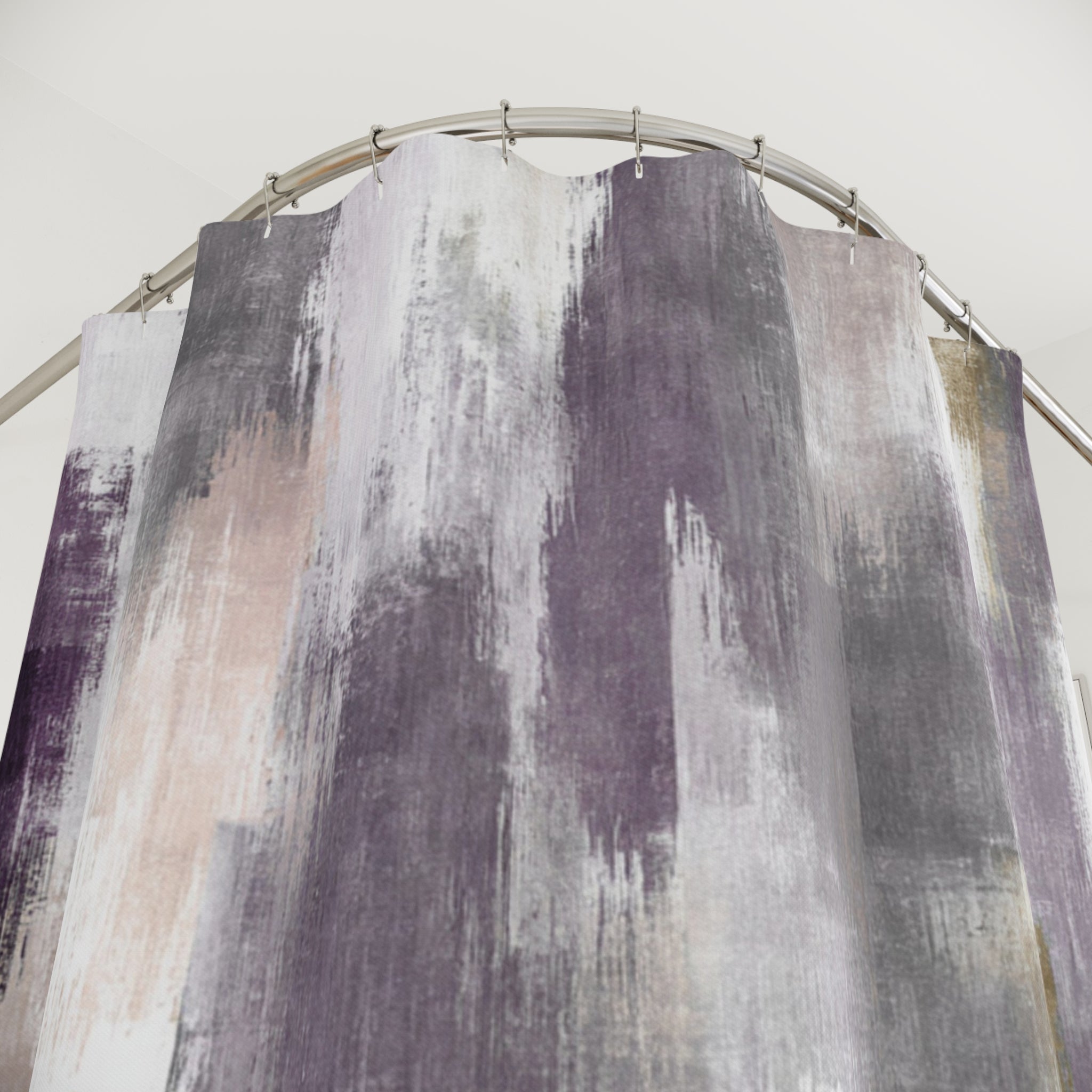Abstract Shower Curtain | Purple Grey Watercolor